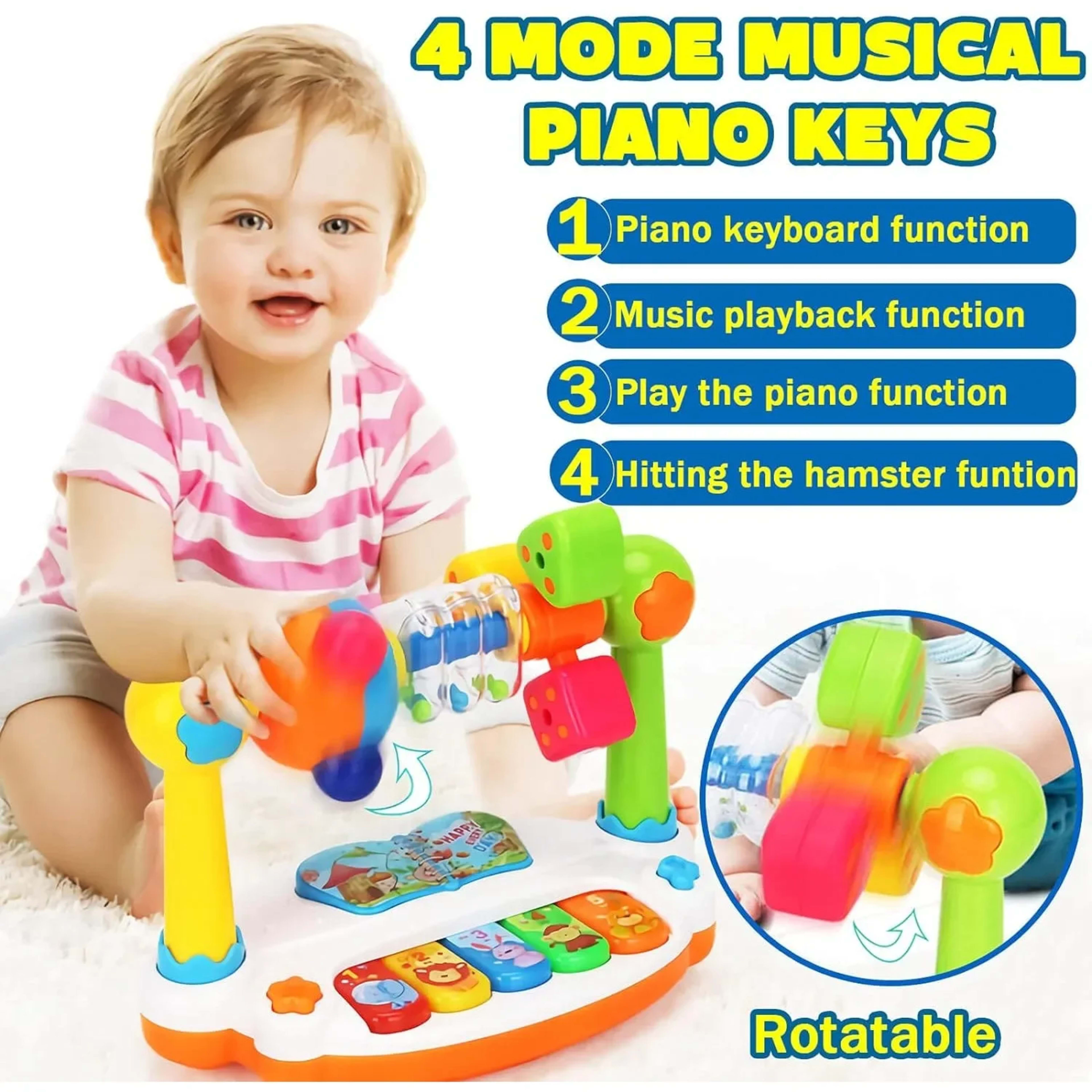 Baby Piano Toys Kids Rotating Music Keyboard Light Sound, Musical Toy for Toddlers,Early Educational Music Toy Gift Rand 2