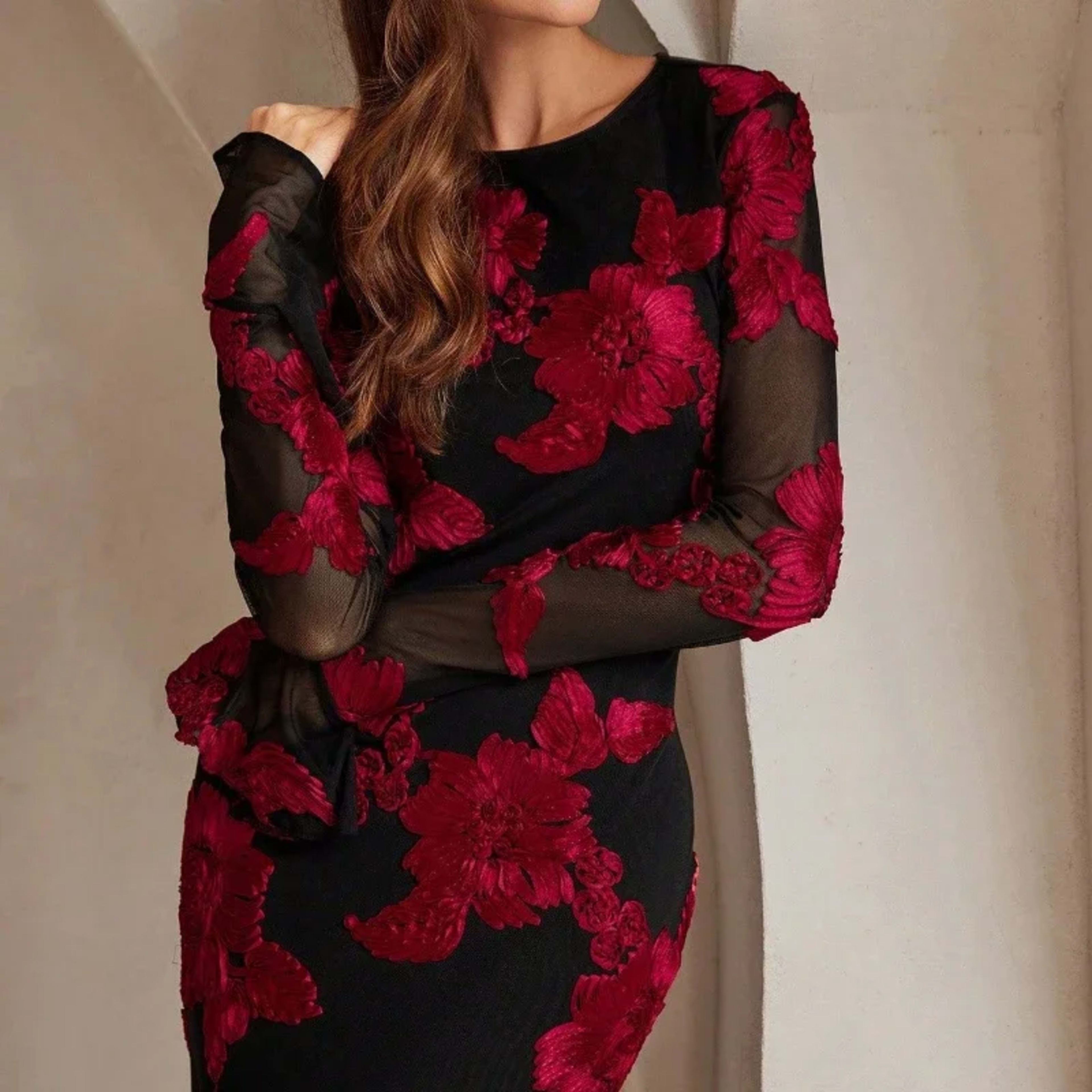 Elegant Dress Dress for Women 2025 Spring Collection Waist V-neck Jacquard Embroidered Dress 5
