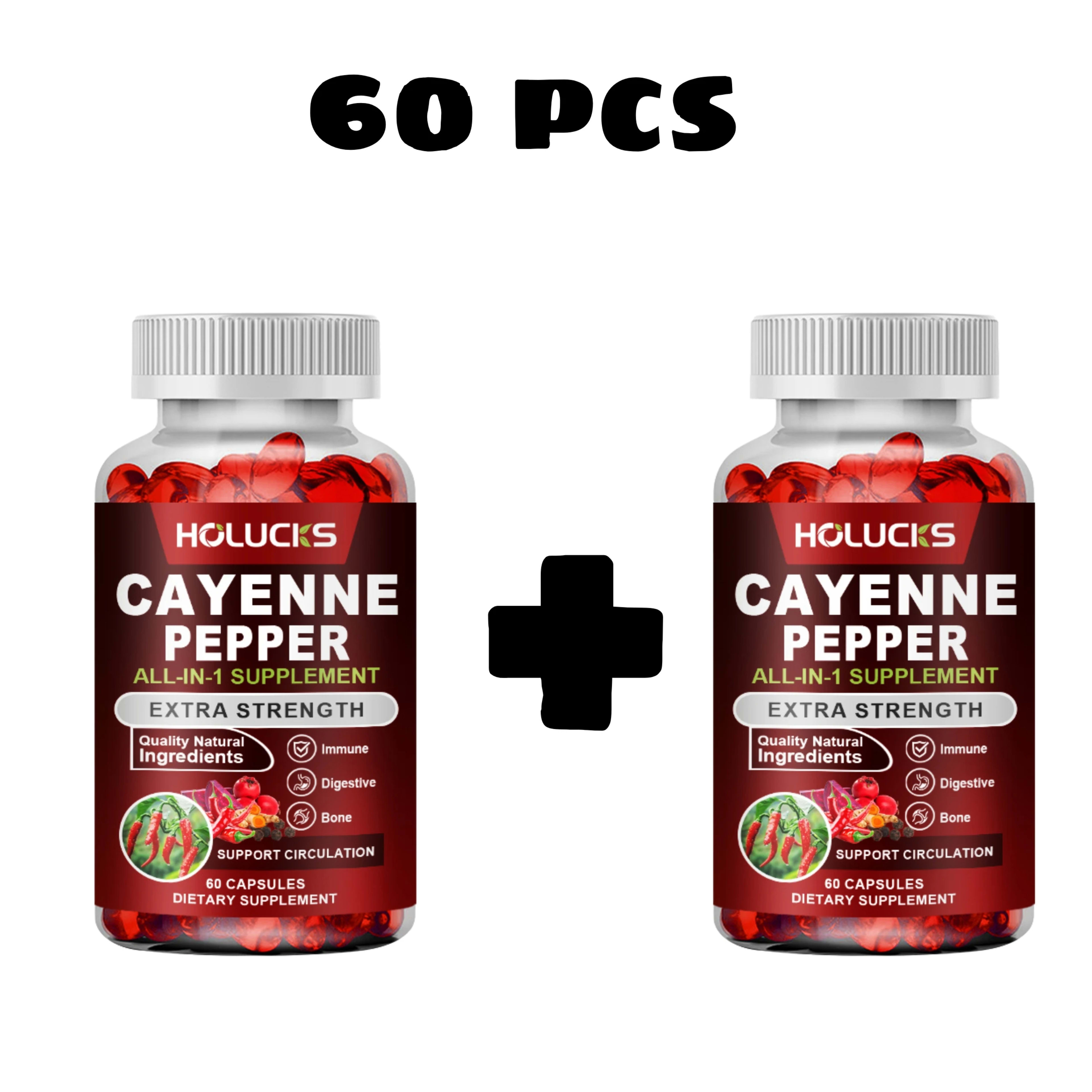 Organic Cayenne Pepper Supplement, Supports Leg Vein, Heart and Blood Vessel Health,Improves Digestion and Increases Ene