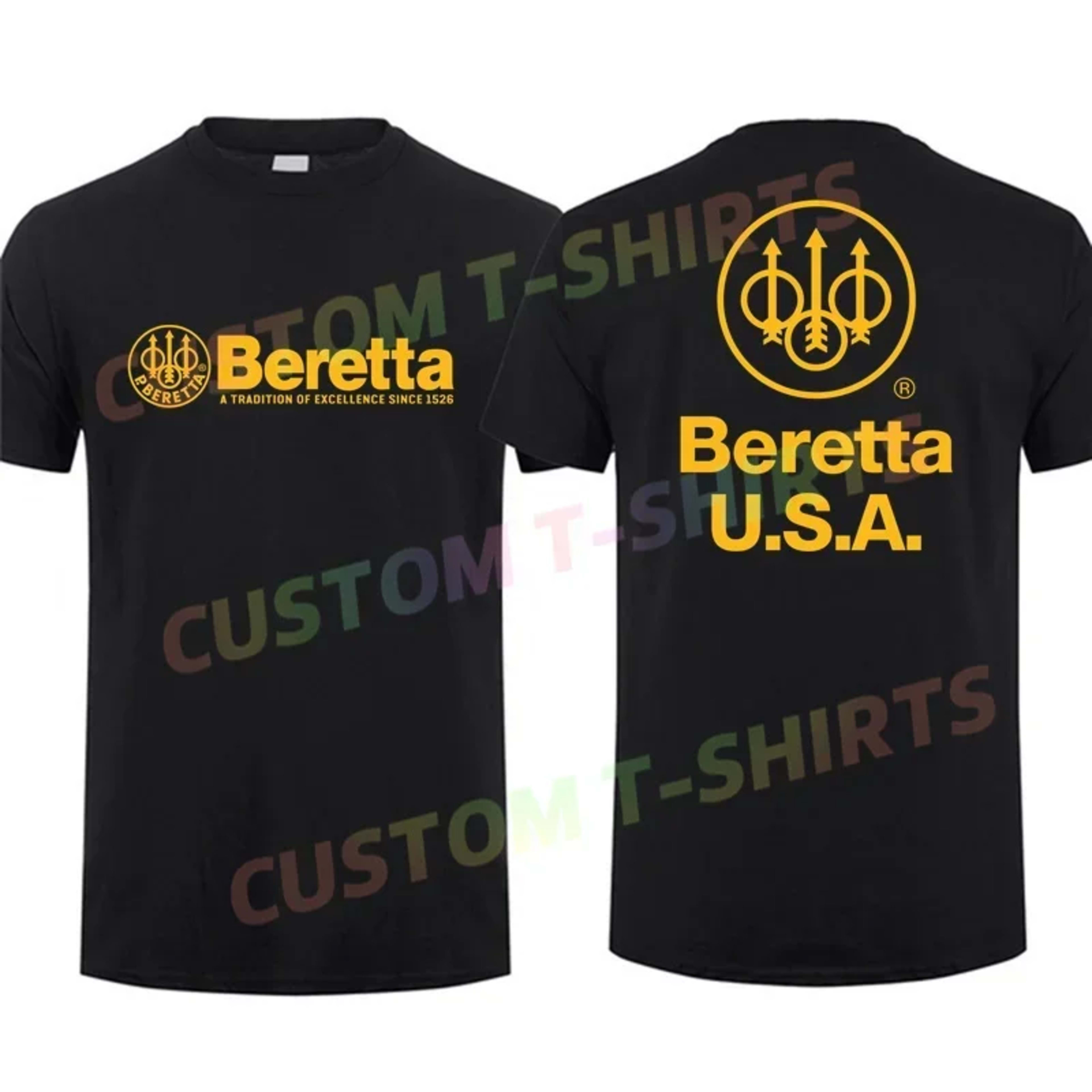 Men T Shirt Casual Berettas Guns Weaponry T-shirt Graphic Summer Sports Short Sleeves 100% Cotton Streetwear S-3XL Cool  8