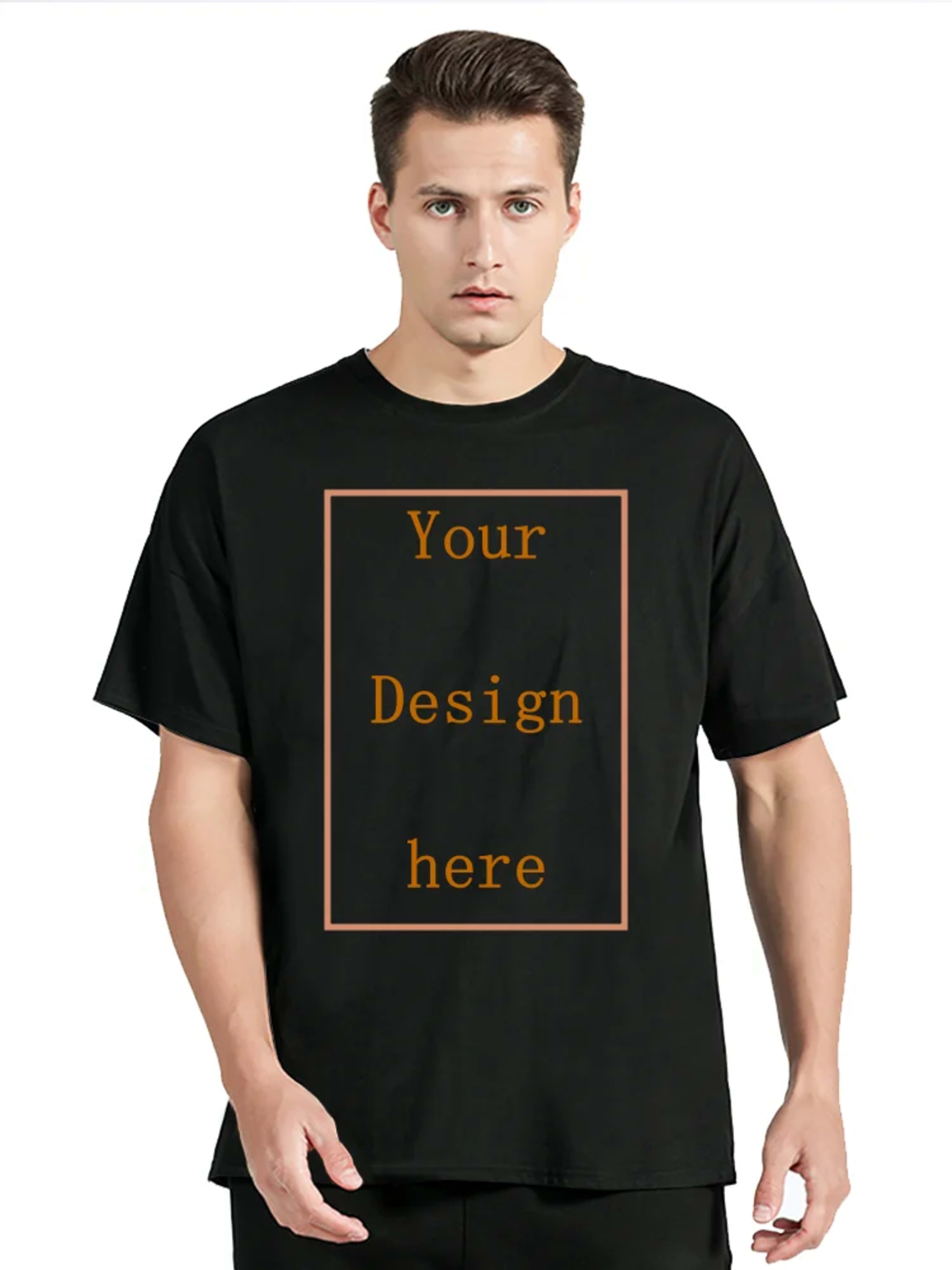 Men's Cotton T-shirt Personalized Your Design Here Custom Text Tshirt for Men Add Your Own Design Fashion T Shirt Men Cl 2