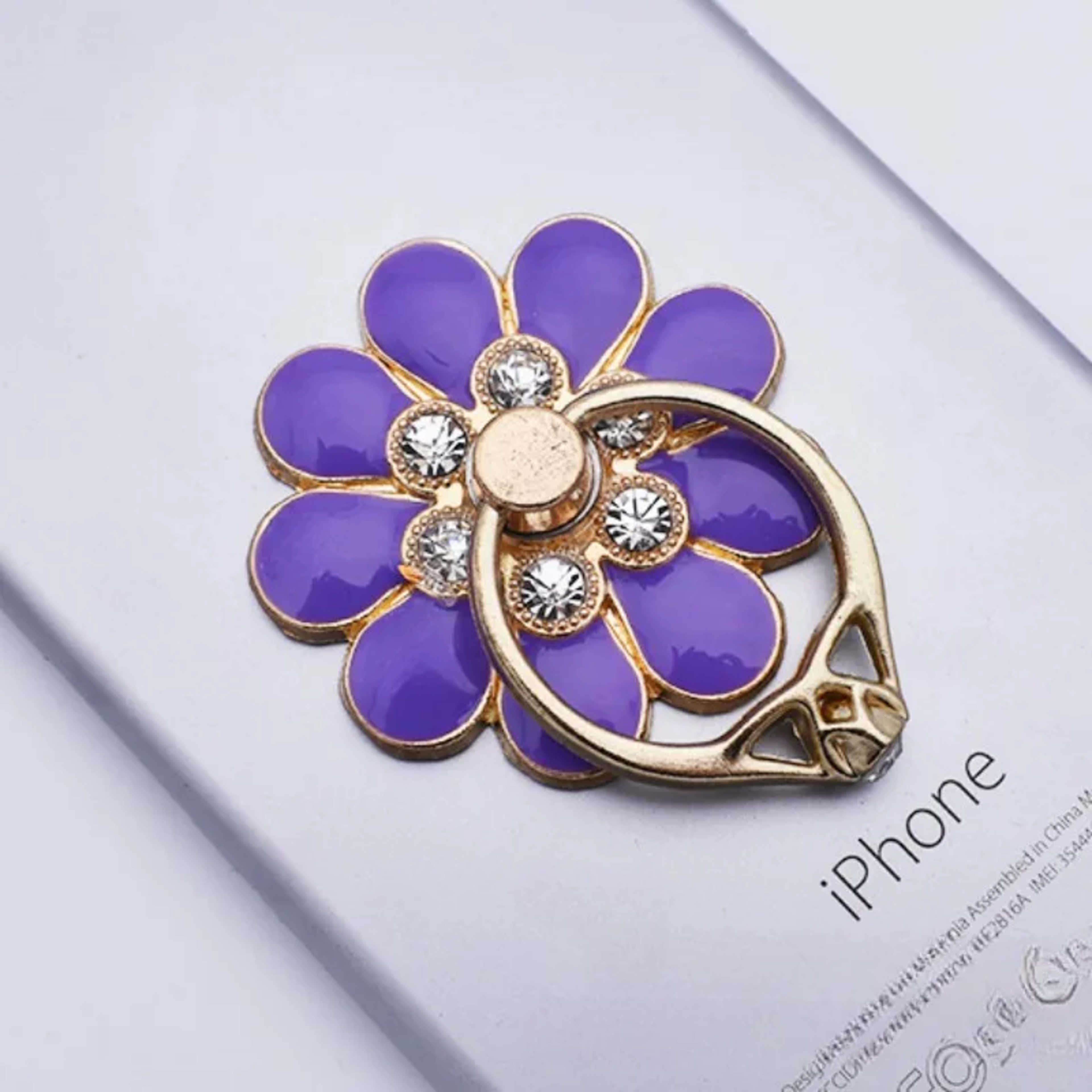 Mobile Phone Case Accessories Alloy Flower Phone Holder Creative Metal Ring Buckle Mobile Phone Decoration DIY Back Stic 3