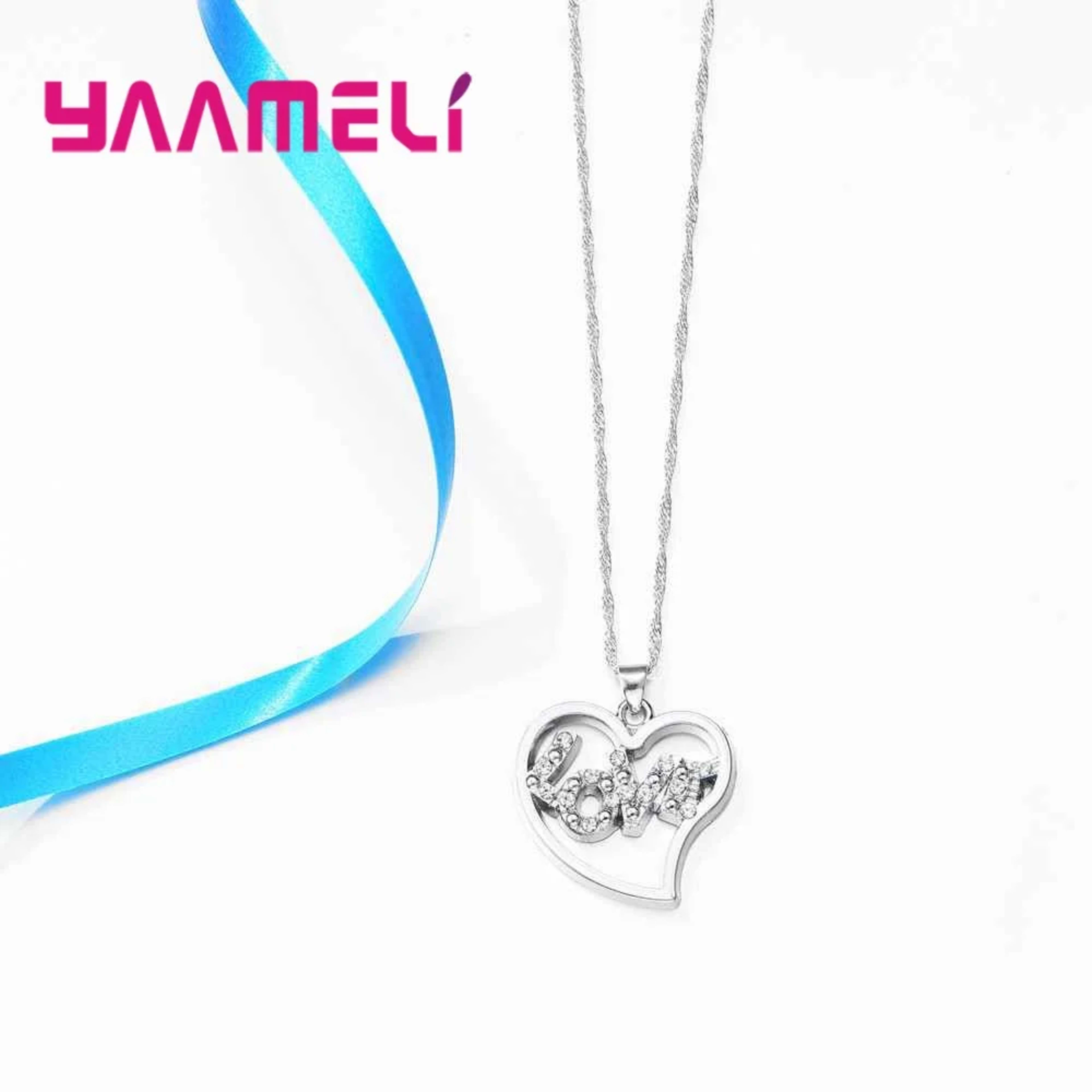 Trendy Jewelry Accessory Real 925 Sterling Silver Pendants Necklaces /Earrings Engagement Women Jewelry Sets 6