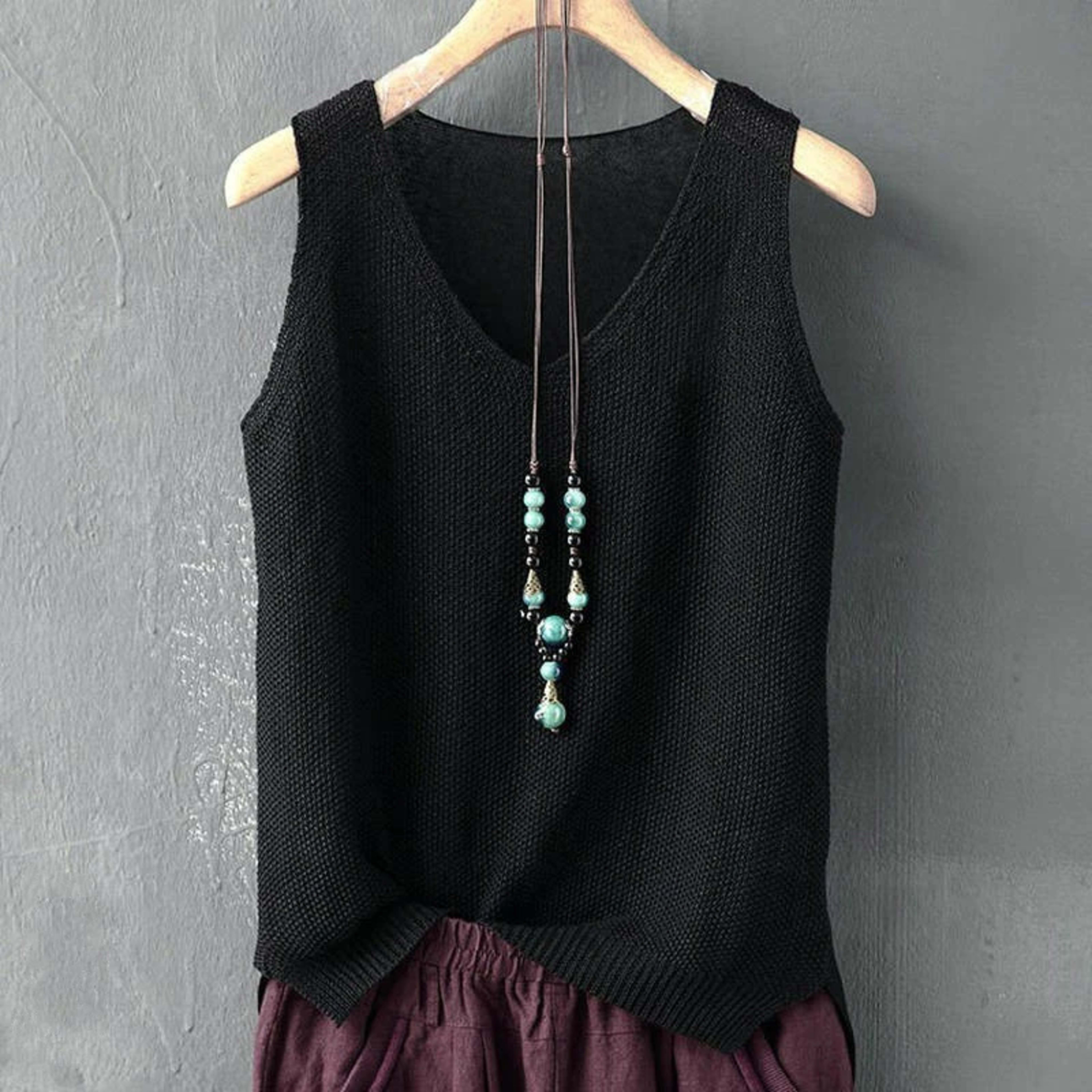 Blusas Mujer De Moda 2024 Blouse Women Summer Sleeveless Knitted Blouse Shirt Women Clothes V-neck Blouse Women Tops Shi 3