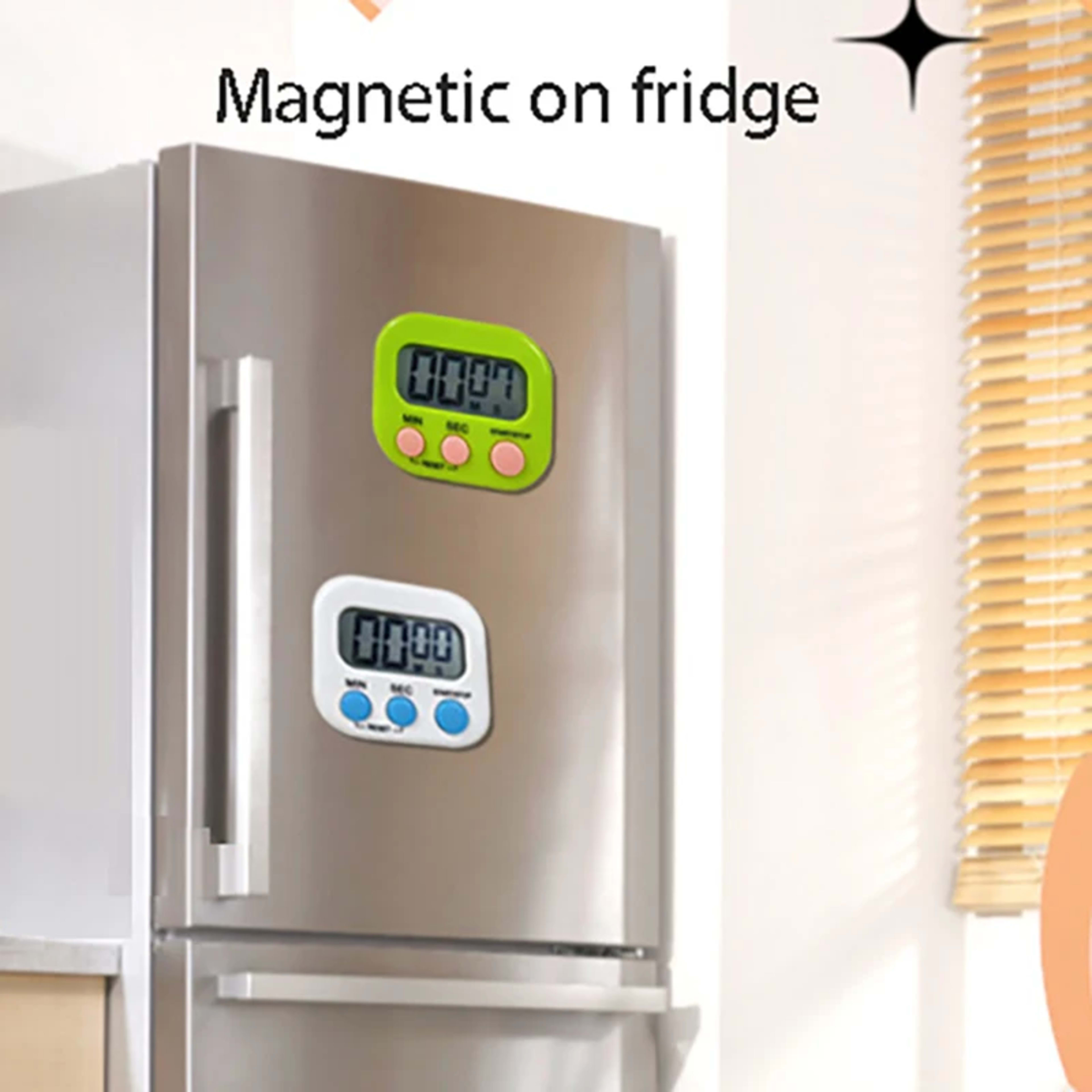 Digital Kitchen Timer for 99 minutes Cooking Countdown with Magnetic Tool Timing Cook Friendly Alarm Clock Counter with  6