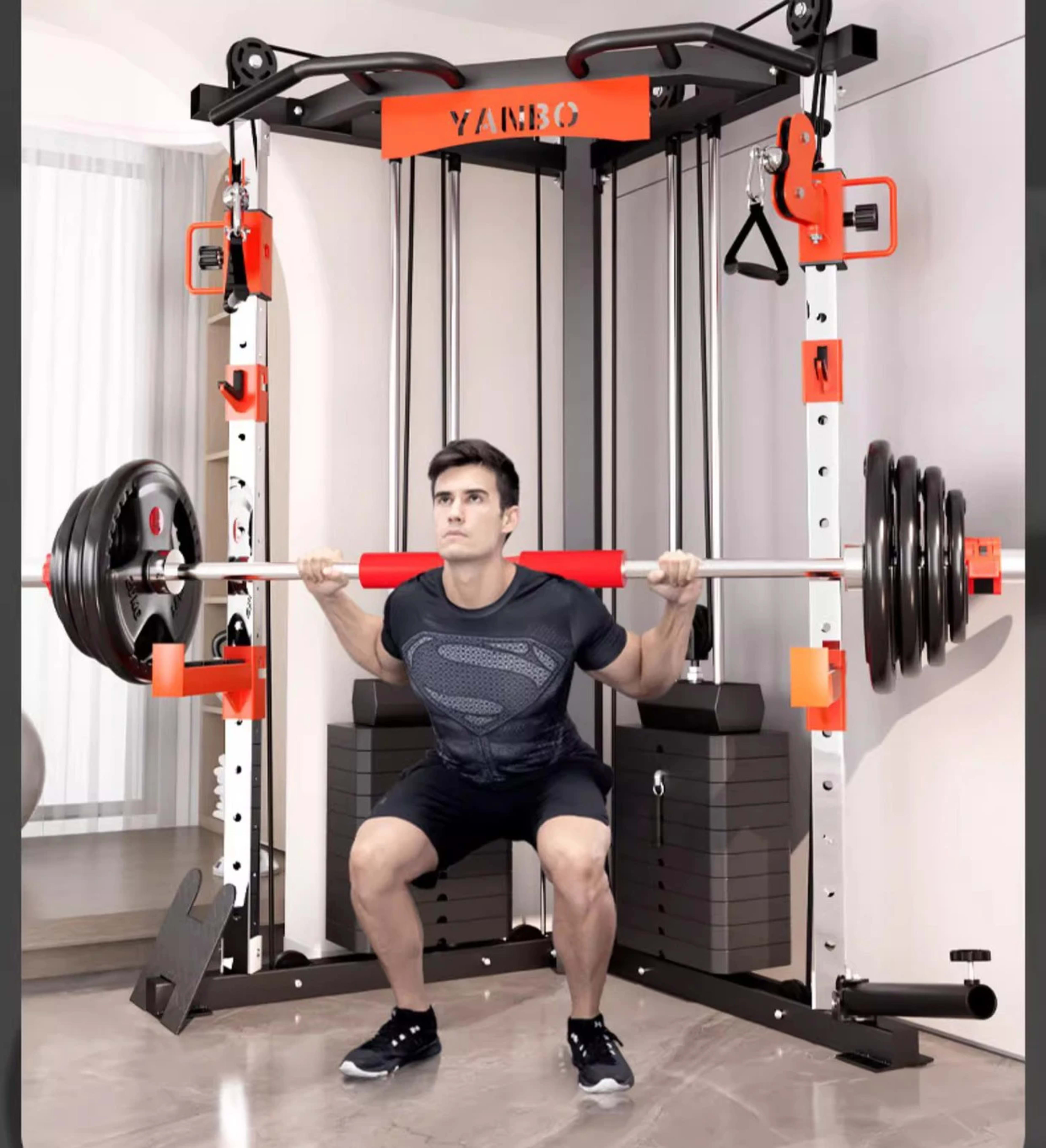 Multifunctional Squatting Frame, Gantry Frame, Household Fitness Equipment, Small Bird Comprehensive Trainer, New 2