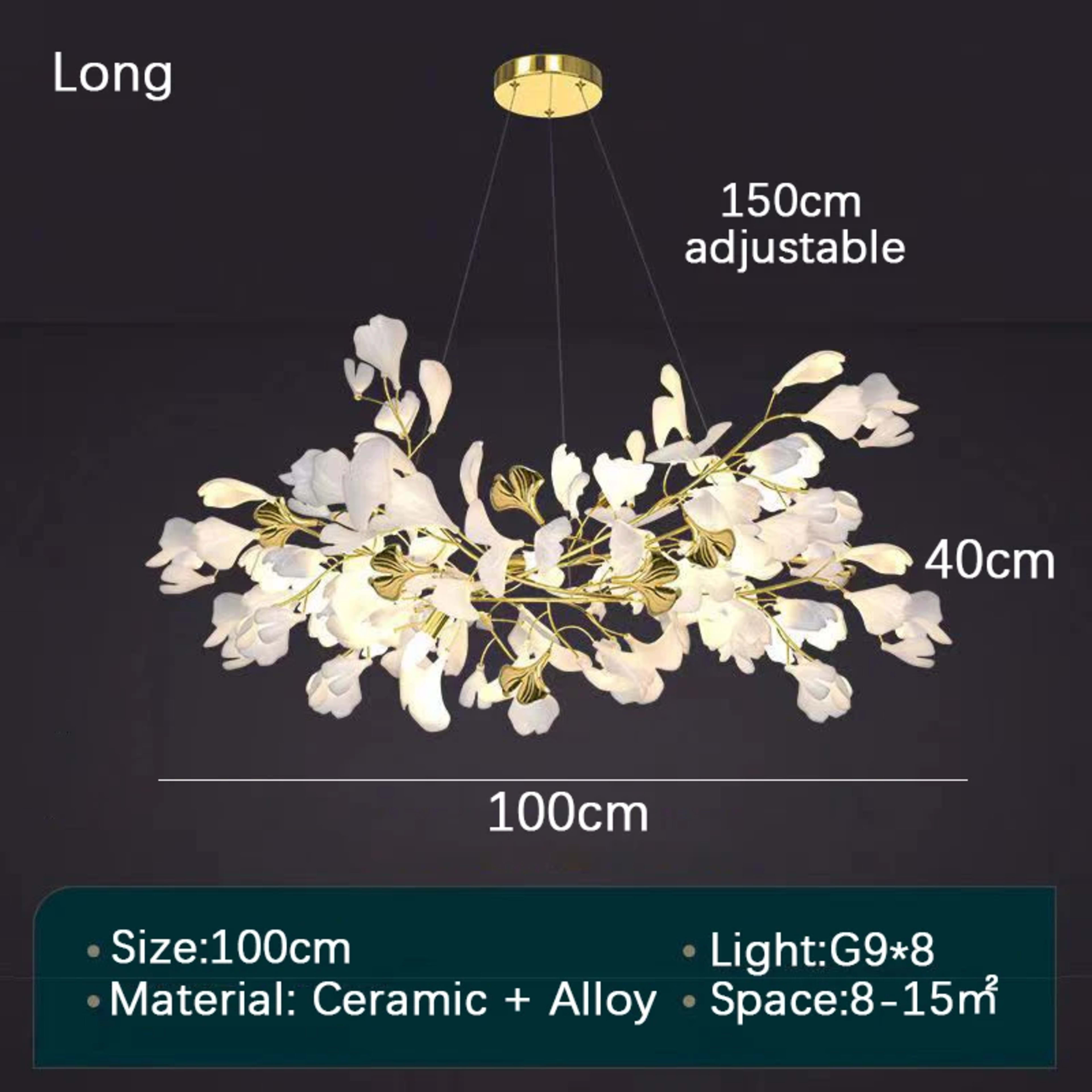 Modern LED Pendant Lights Home Decoration Bedroom Dining Living Room Ceiling Chandelier Ginkgo Leaf Art Long Lighting Fi 12