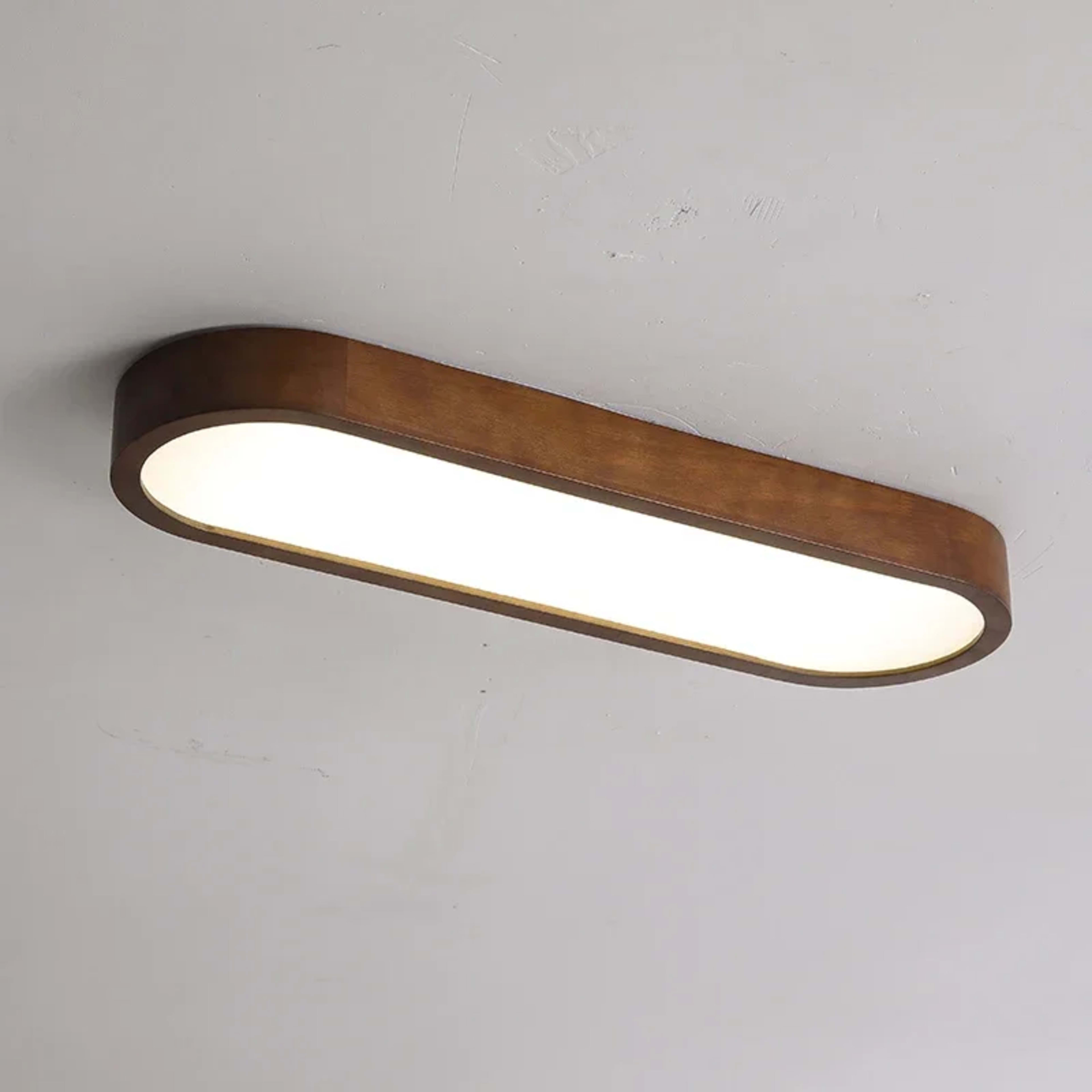 Modern LED Ceiling Lamp Wood Grain Linear Ceiling Light Fixture for Living Dining Room Bedroom 5