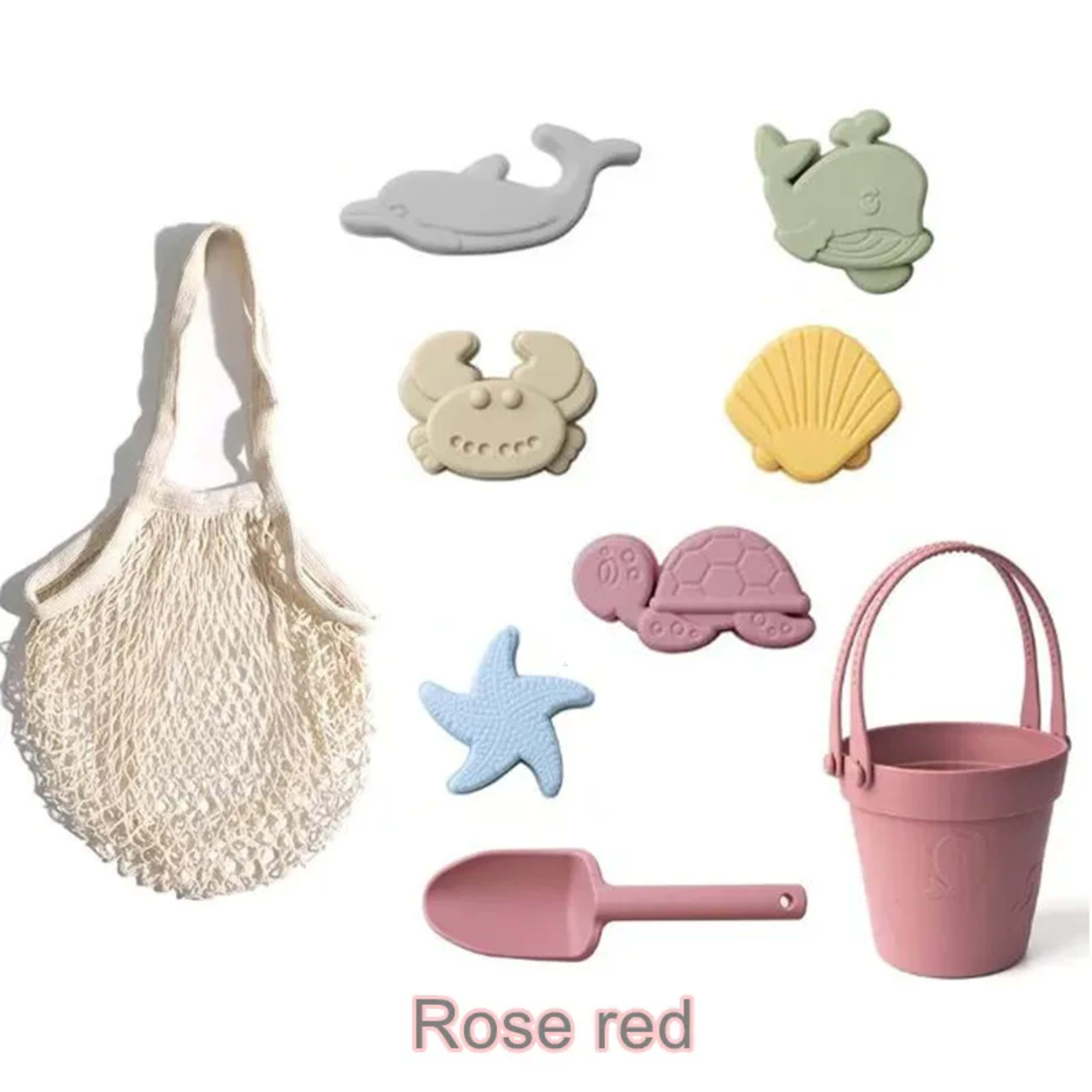 Kids Silicone Beach Toys for Kids Baby Sandbox Beach Toy Set with Bucket Shovel Other Accessories Water Game Play Outdoo 6
