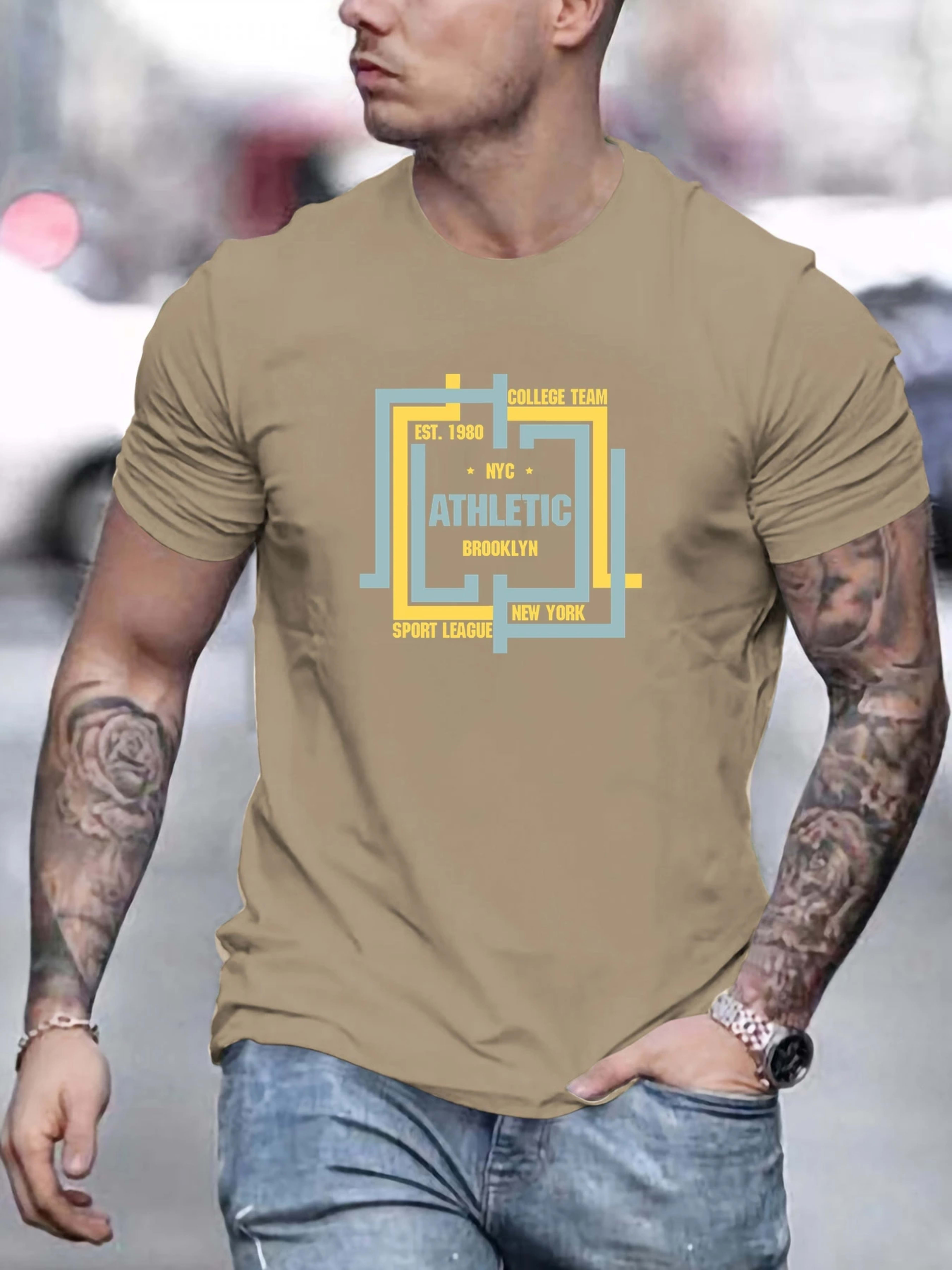 T Shirt for Man 100% Cotton Summer Round Neck Short Sleeve Graphic Print Breathable Streetwear Fashion Leisure Cool T-sh 8