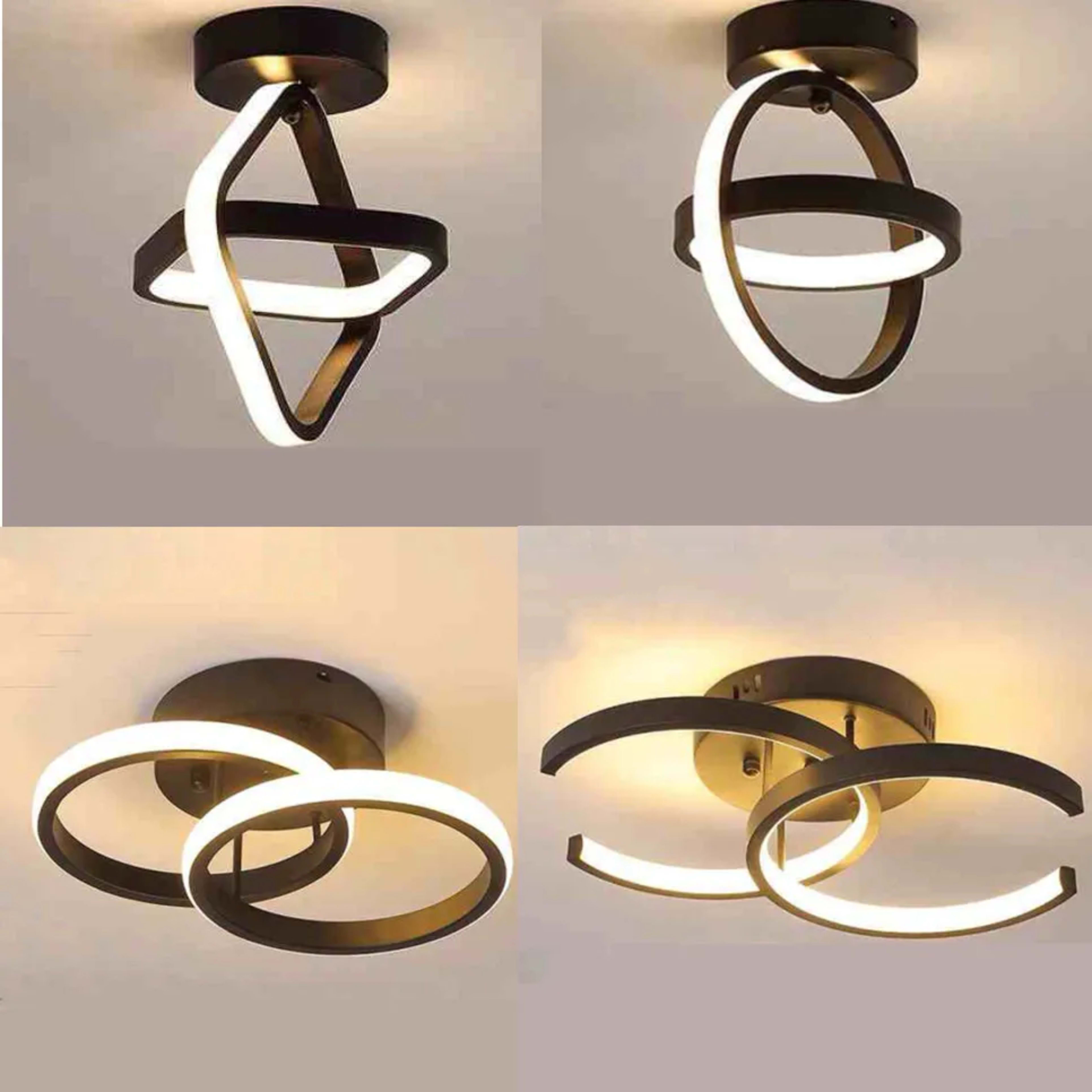 Modern LED Ceiling Light 2 Rings Creative Design Ceiling Lamp Indoor Lighting Fixtures Hallway Balcony Aisle Office Ligh