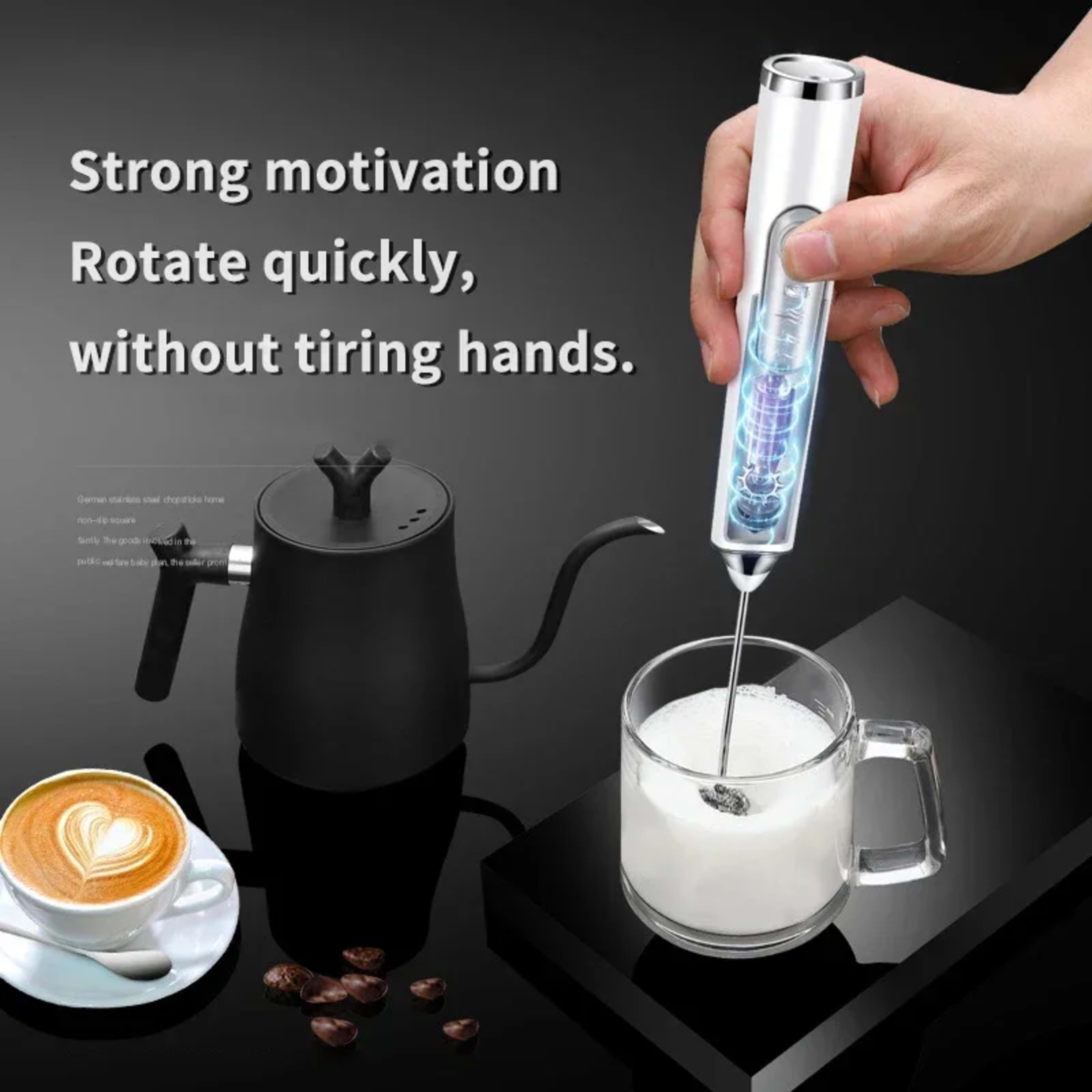 Cordless Home Kitchen Gadgets Electric Kitchens Accessories Milk Mixer Frother Mini Coffee Egg Beater Beating Tools Dini 3