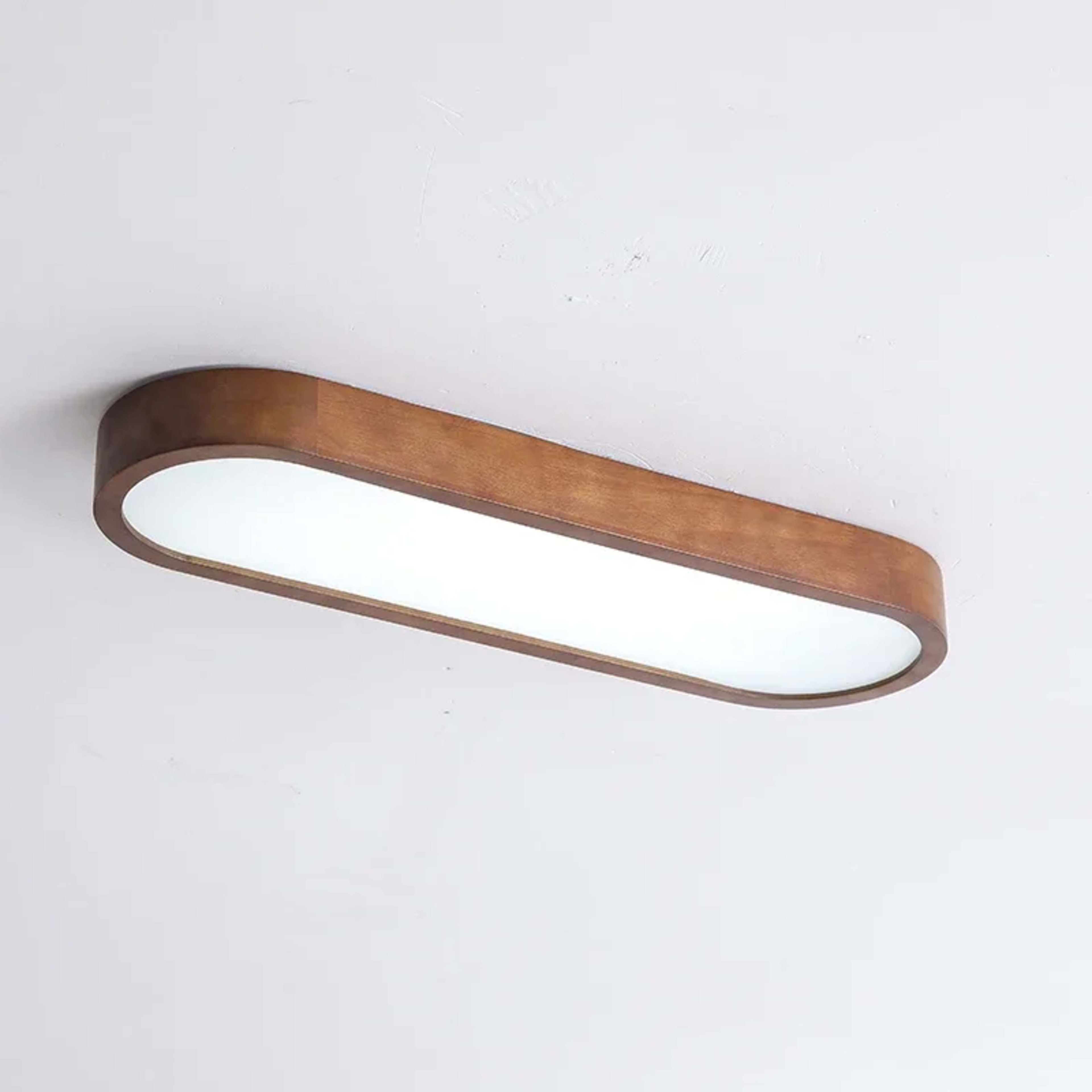 Modern LED Ceiling Lamp Wood Grain Linear Ceiling Light Fixture for Living Dining Room Bedroom 6