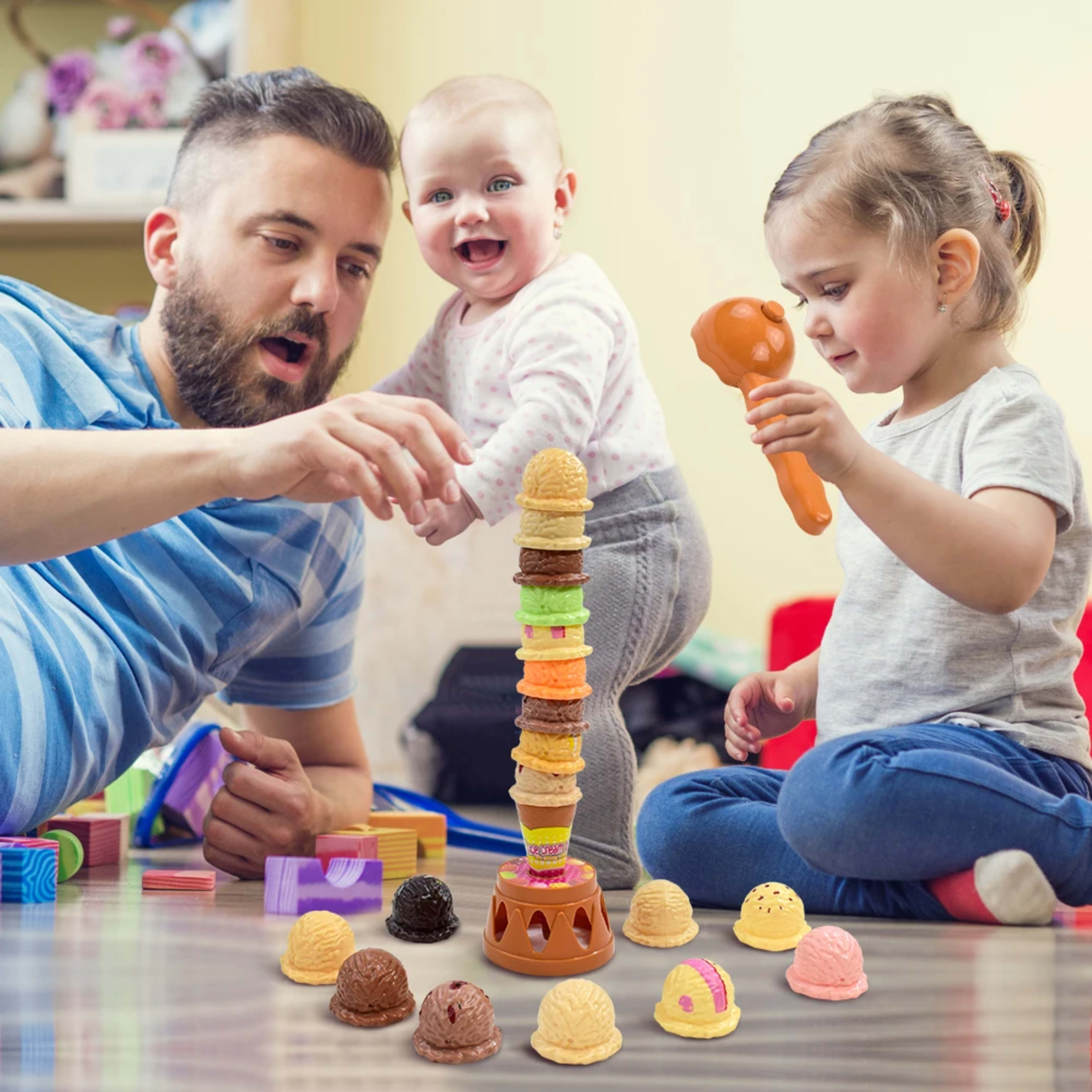 Children Simulation Food Kitchen Toy Ice Cream Stack Up Play Kids Pretend Play Toys Educational Toys For Baby Gifts 2