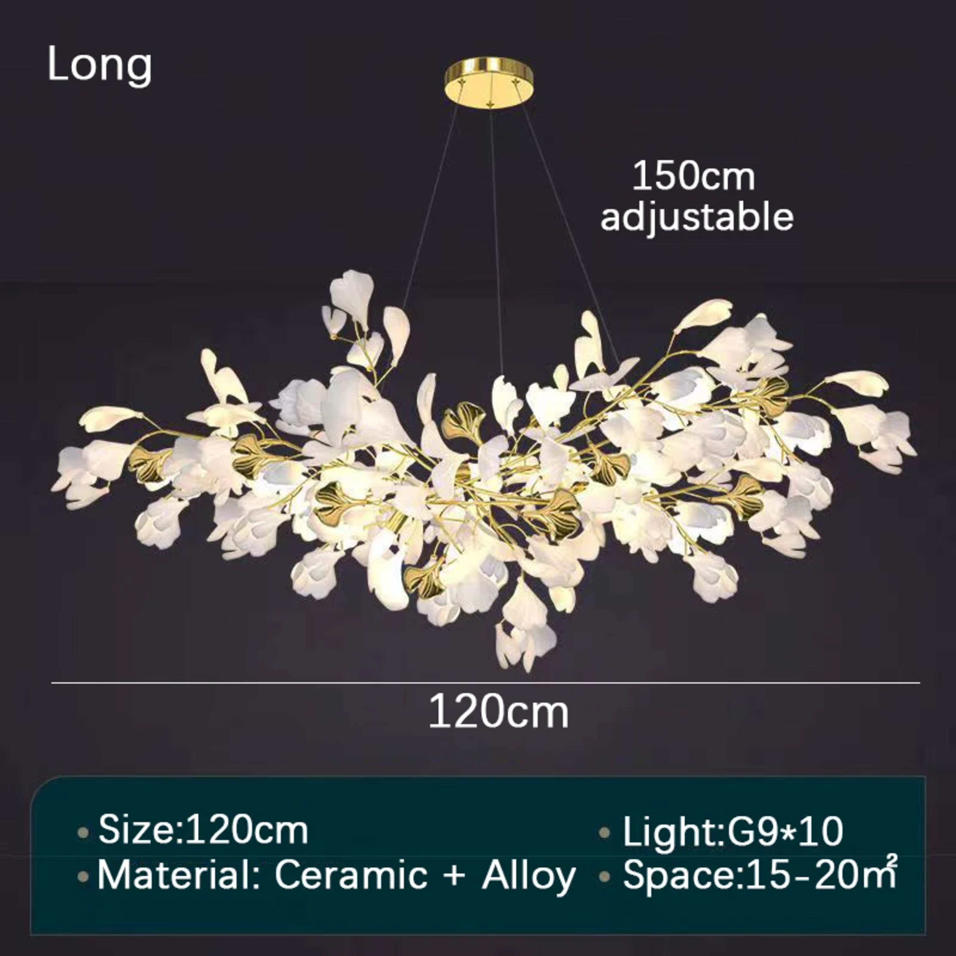 Modern LED Pendant Lights Home Decoration Bedroom Dining Living Room Ceiling Chandelier Ginkgo Leaf Art Long Lighting Fi 13
