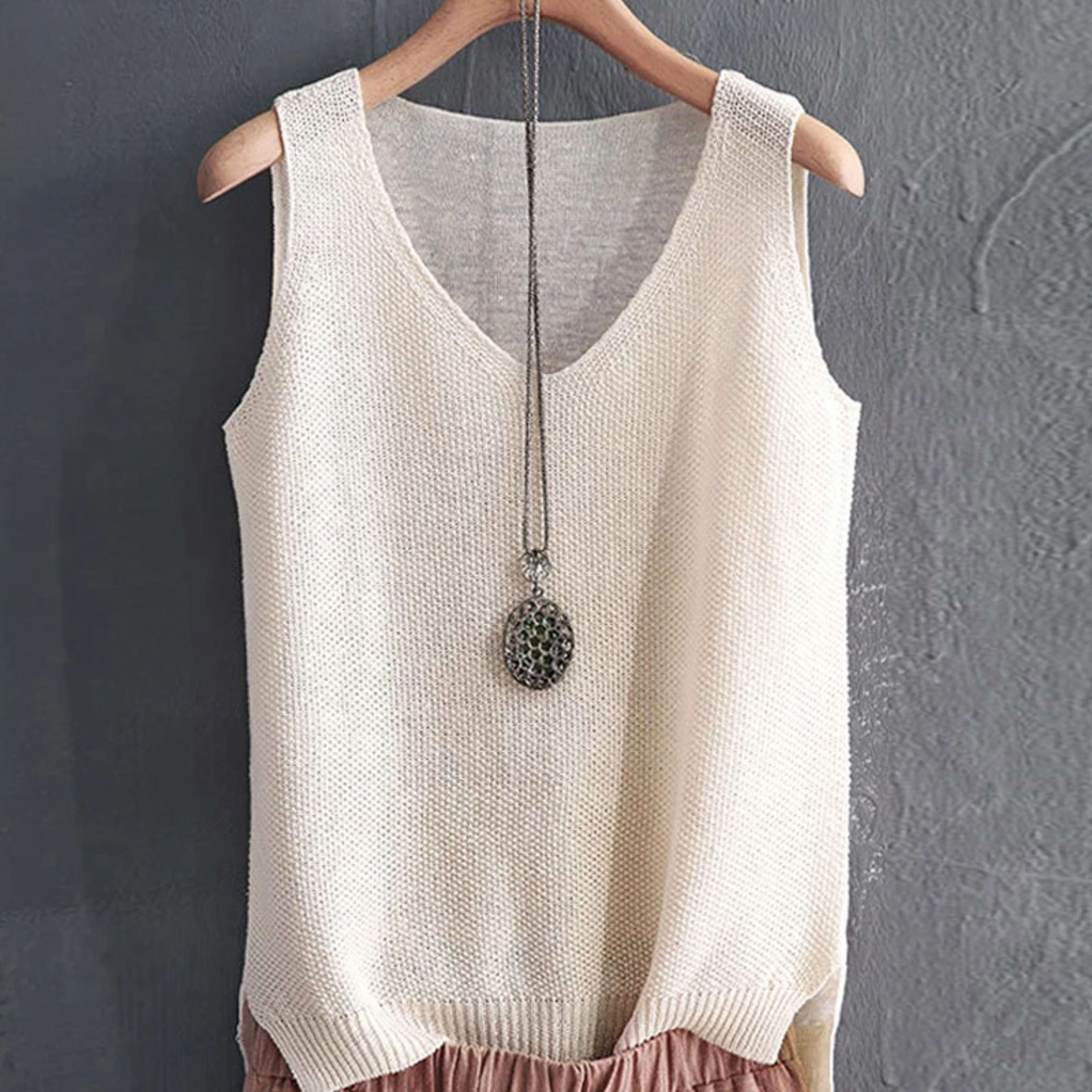 Blusas Mujer De Moda 2024 Blouse Women Summer Sleeveless Knitted Blouse Shirt Women Clothes V-neck Blouse Women Tops Shi 9
