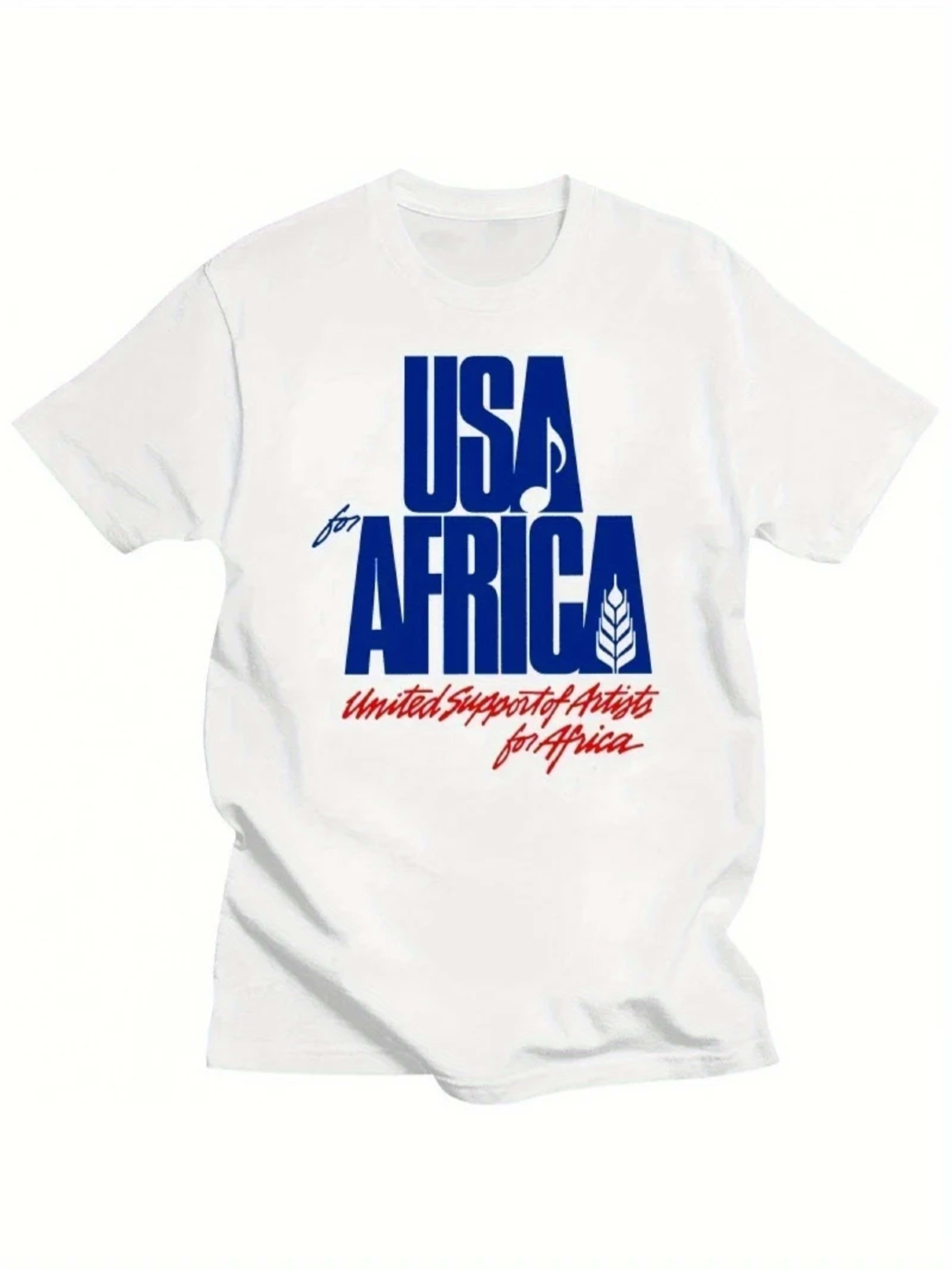 Men's T-shirt - We Are the World Anniversary Edition, American-African Collaborative Artist Design T-shirt, Classic Fit