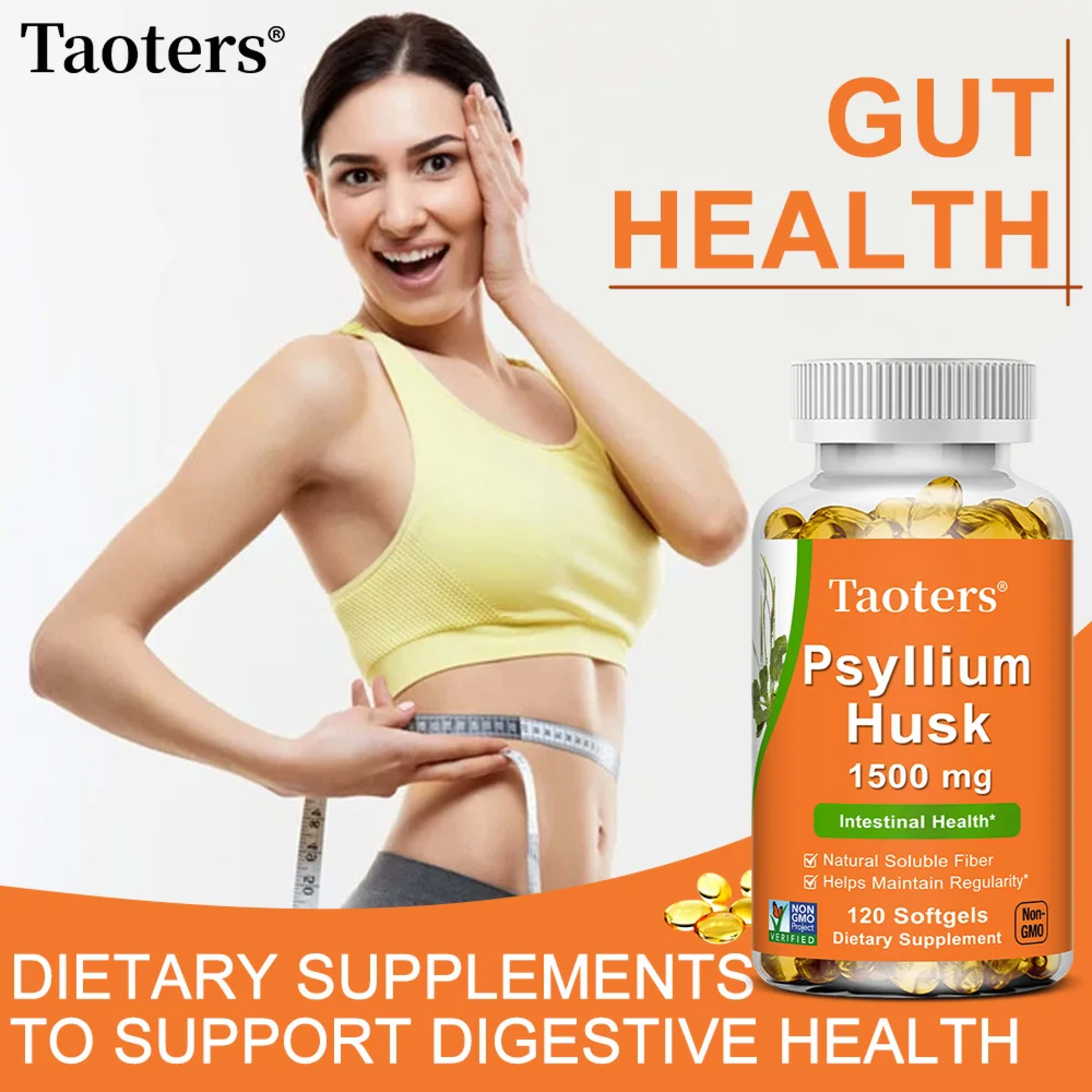 Psyllium Husk Supplement-Natural Soluble Fiber,Promotes Digestion,Supports Immunity,and Promotes Intestinal Health,120 C 3