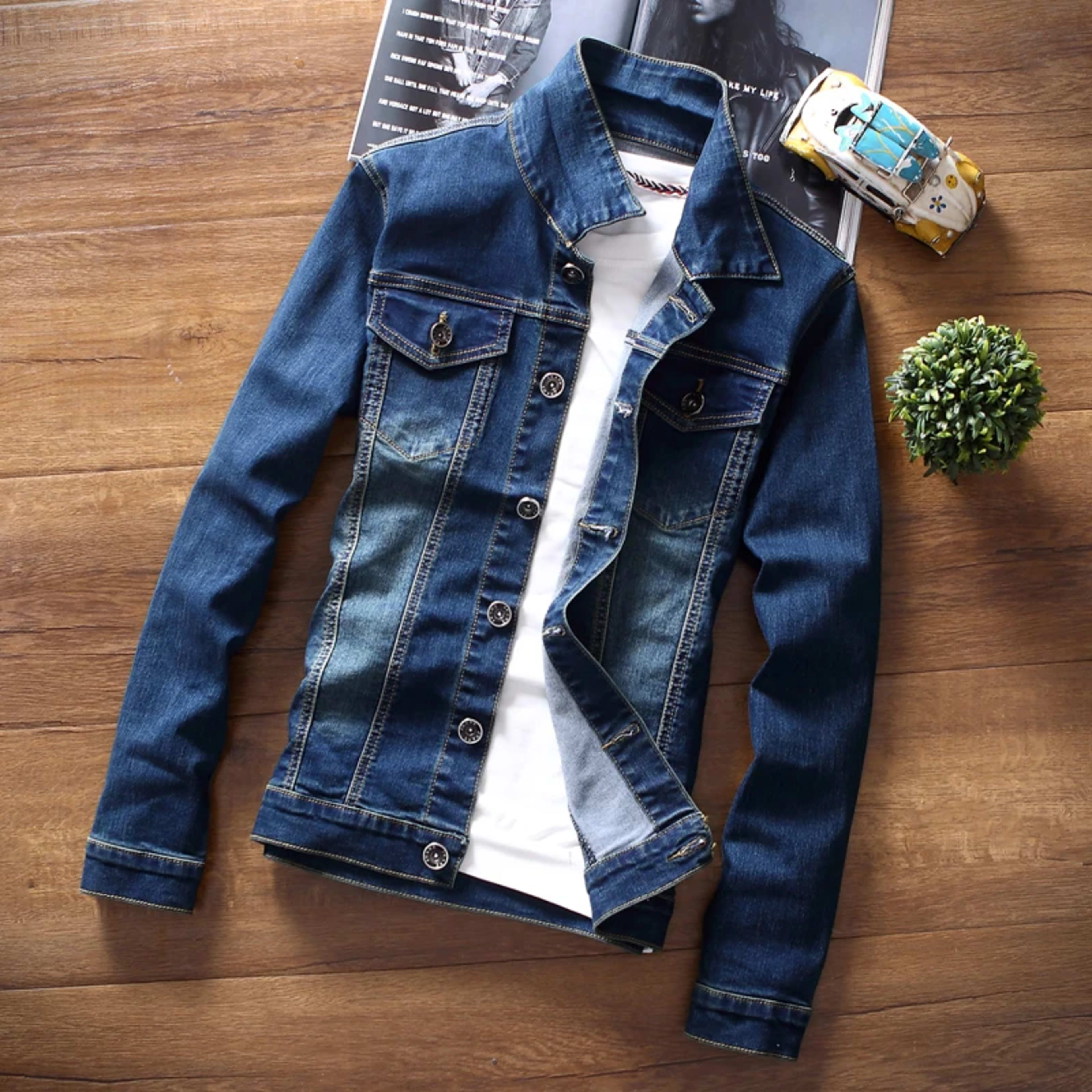 Stylish Pure White Denim Jacket for Men Retro Workwear Spring Autumn Versatile Fashionable Trendy Brand Youthful Long Sl
