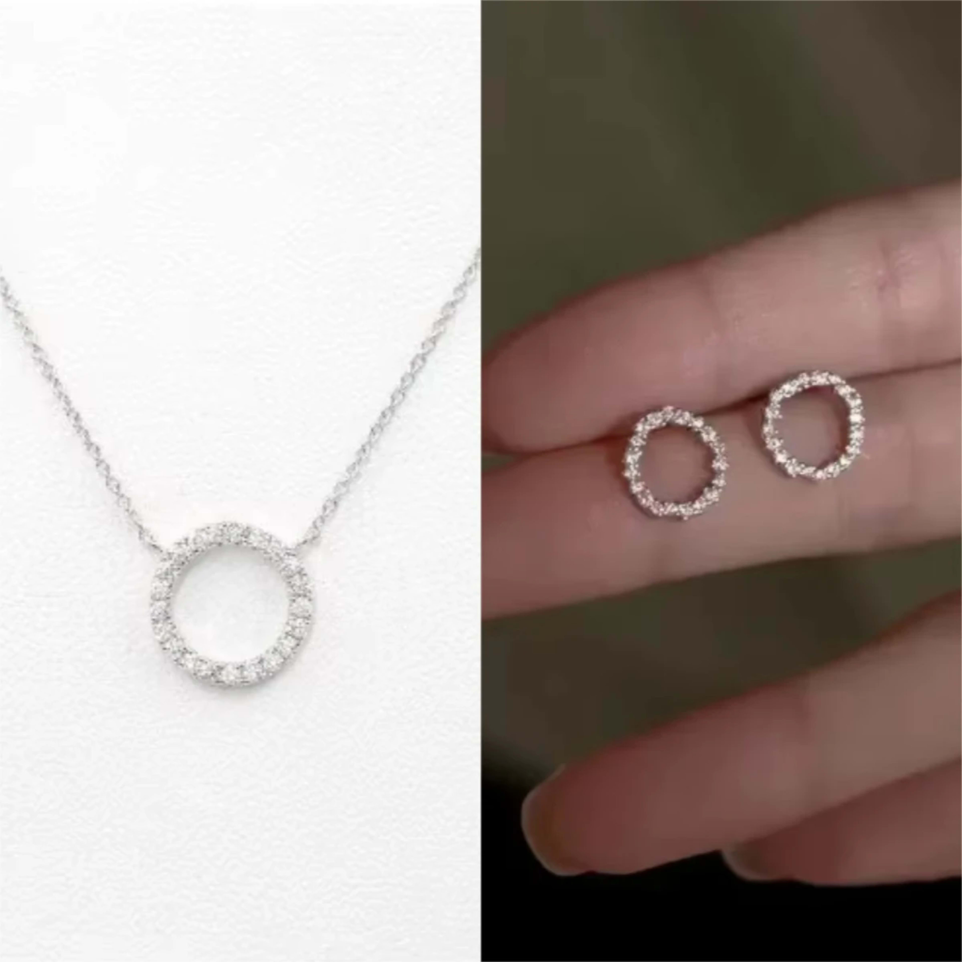 Fashion Trend Elegant Jewelry Simple Crystal Circle Pendant Necklace Golden Color Unquie Women Necklace Party Gift Whole 8