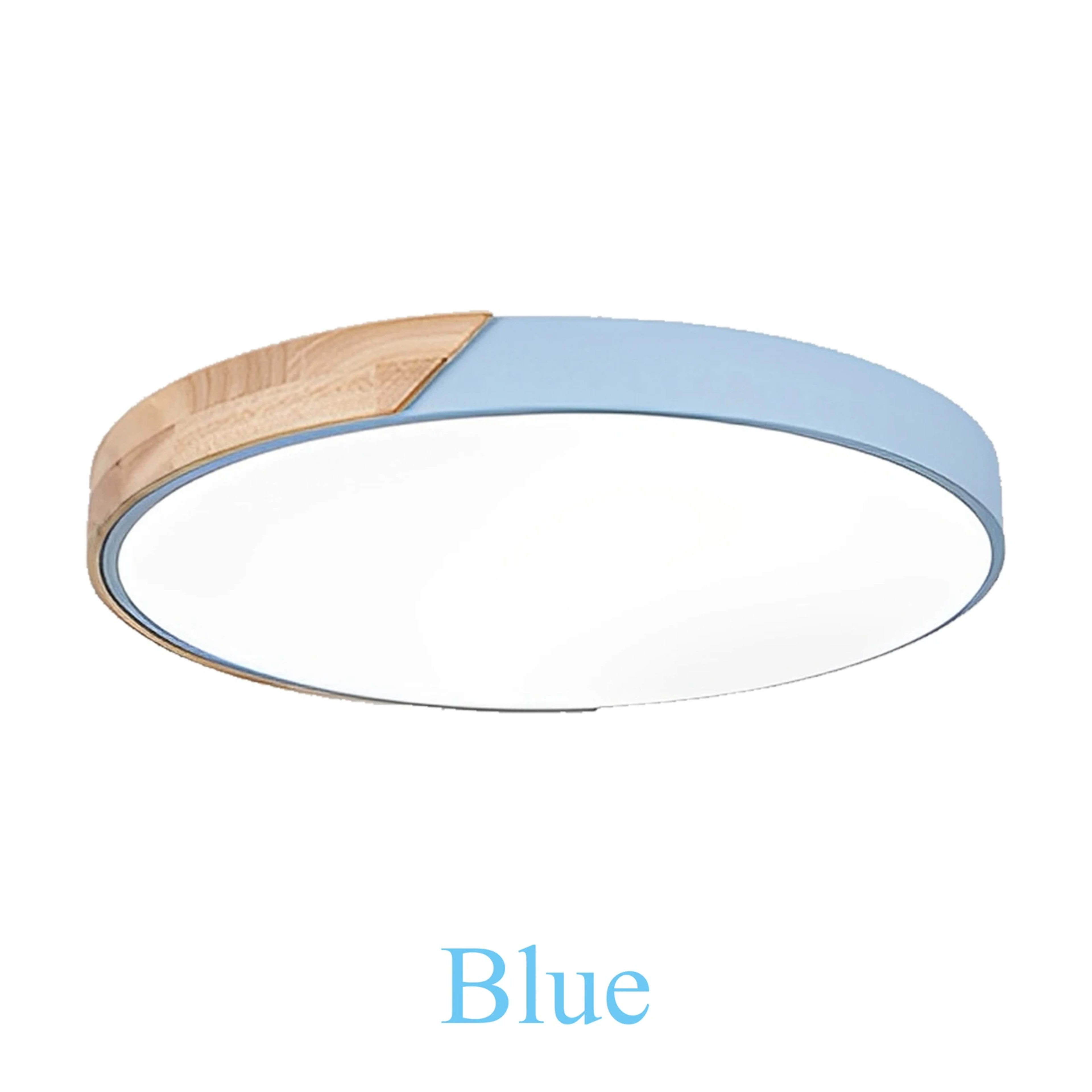 LED Ceiling Light 12W Modern Round Macaron Wooden Ceiling Lamp Indoor Bedroom Living Room Lighting Fixture Surface Mount 9