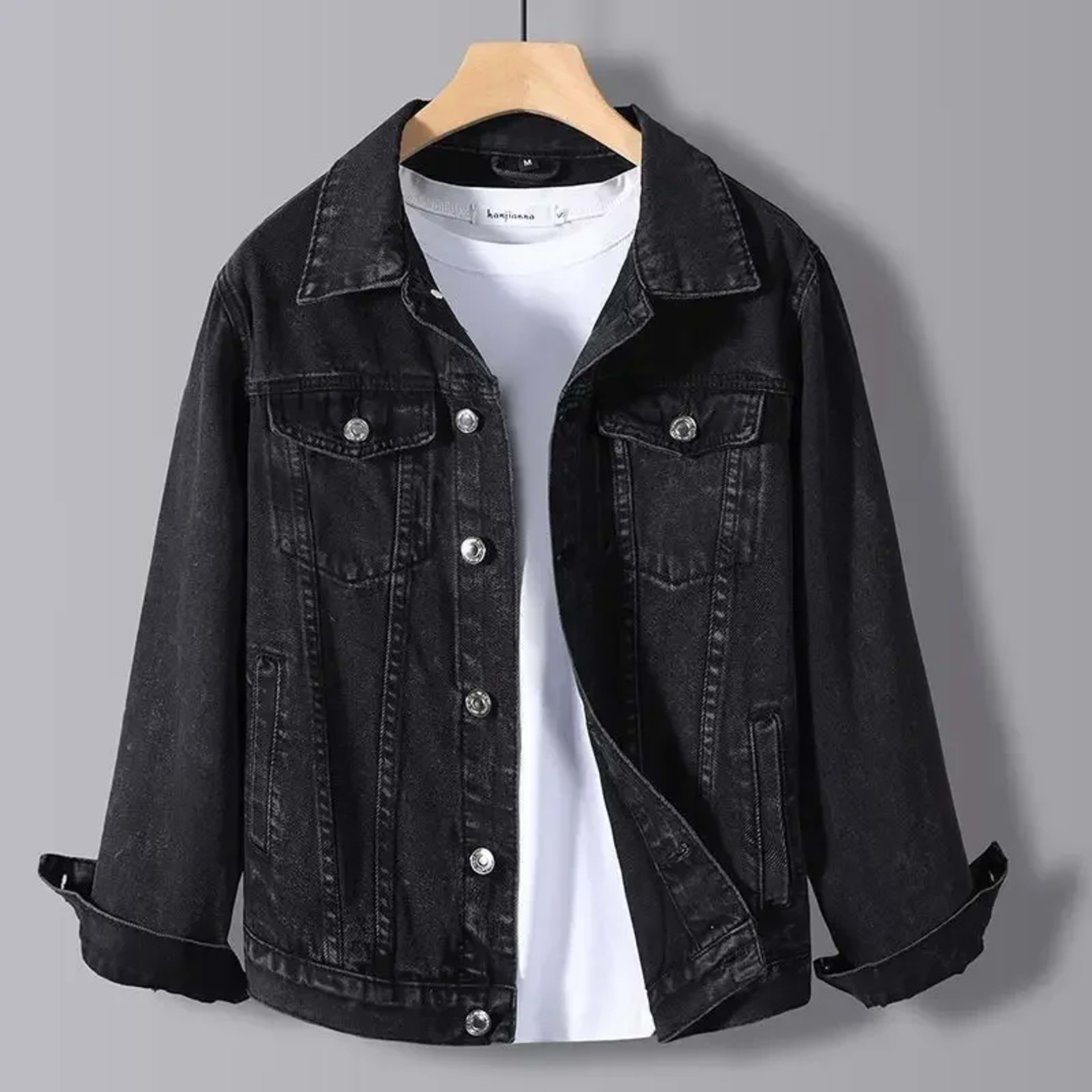 Jeans Coat for Men Black Autumn Denim Jackets Man High Quality Winter 2025 Low Cost Joker Fashion Large Size Menswear Ne 6
