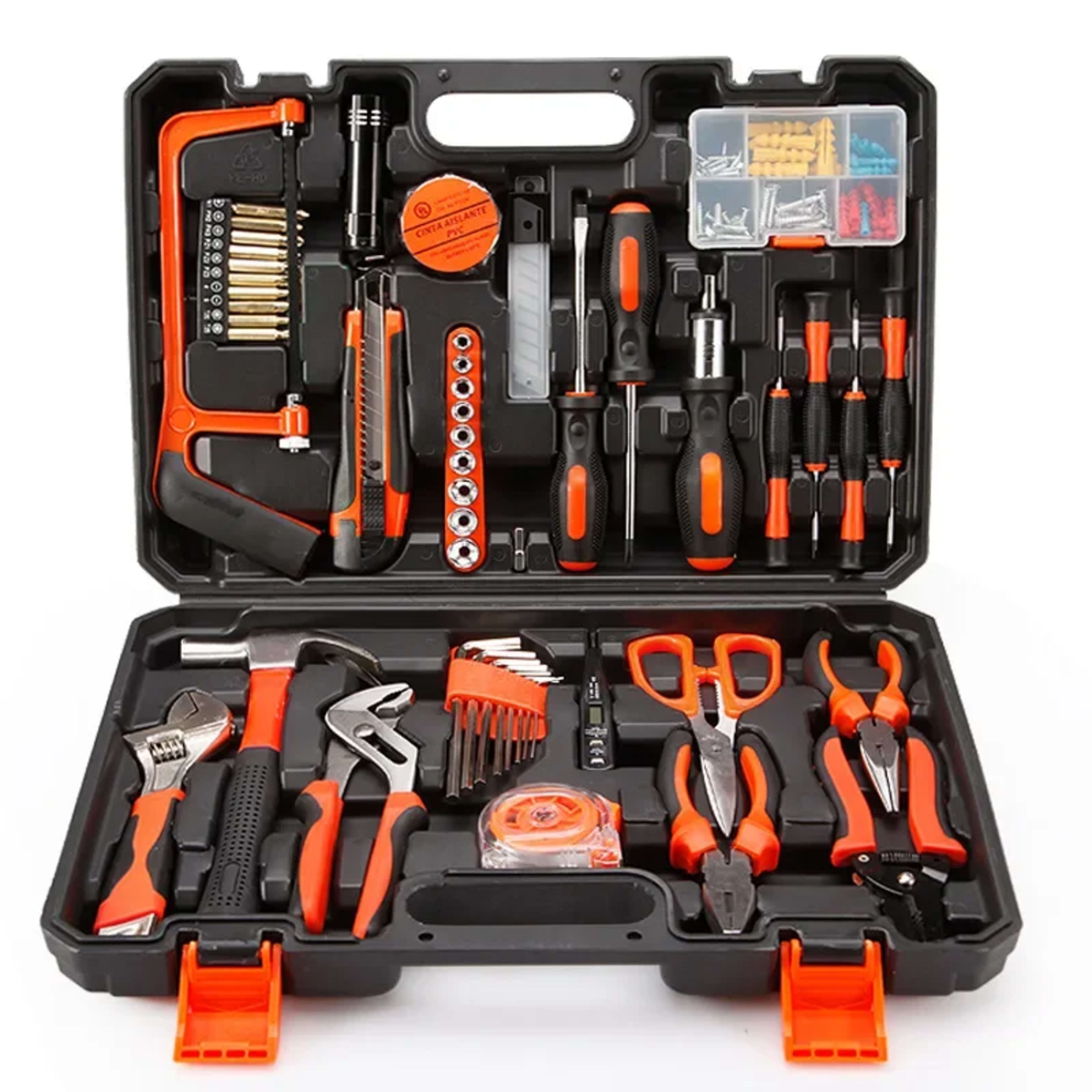 Home Tool Kit with Case Tool Set for Home Ultimate Tool Box Kit with Durable Screwdrivers Pliers Hammer Wrenches and Mor