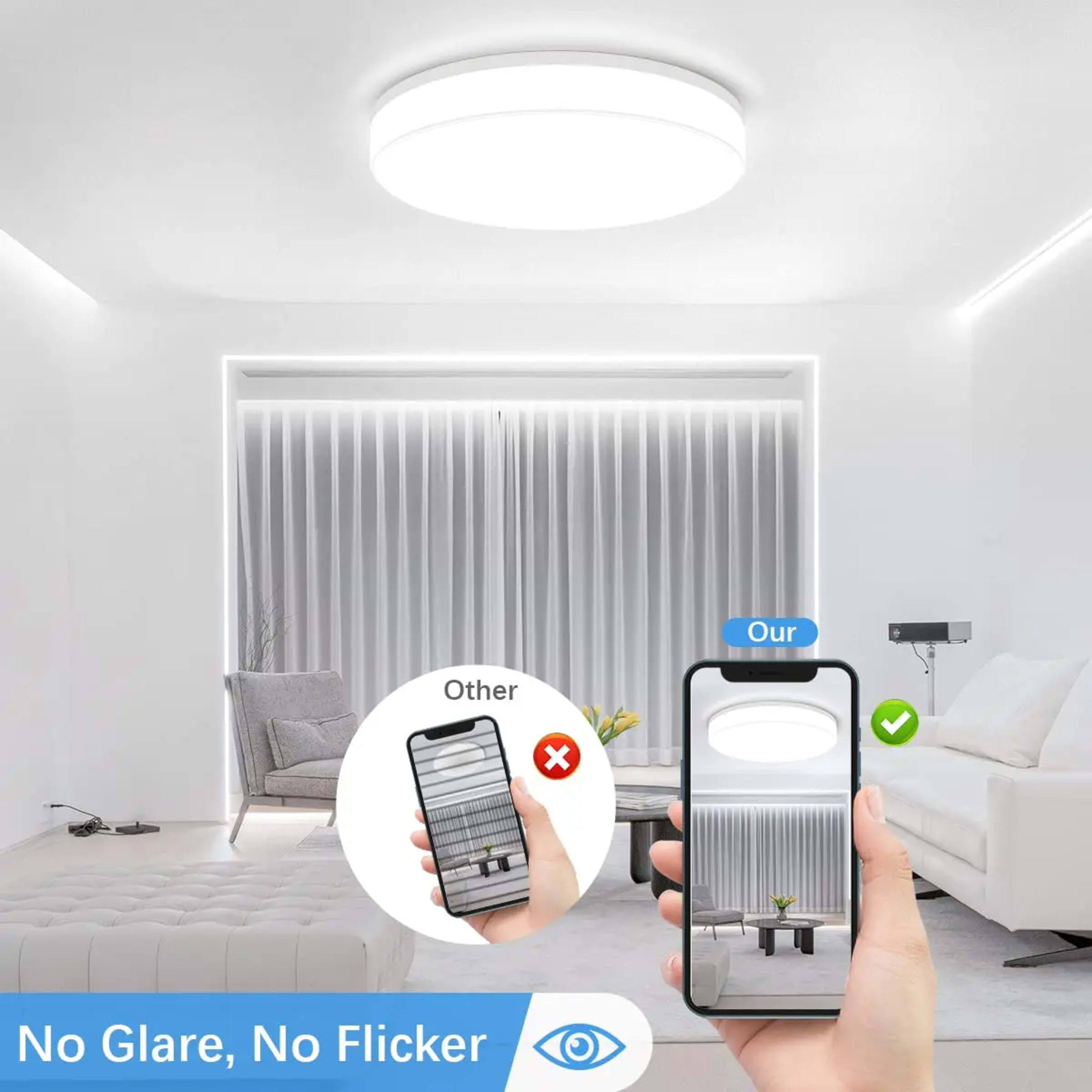 Round LED Ceiling Light Modern Home Decorative Ceiling Lighting Fixture 18/24/36/48W Living Room Bedroom Indoor Kitchen  5