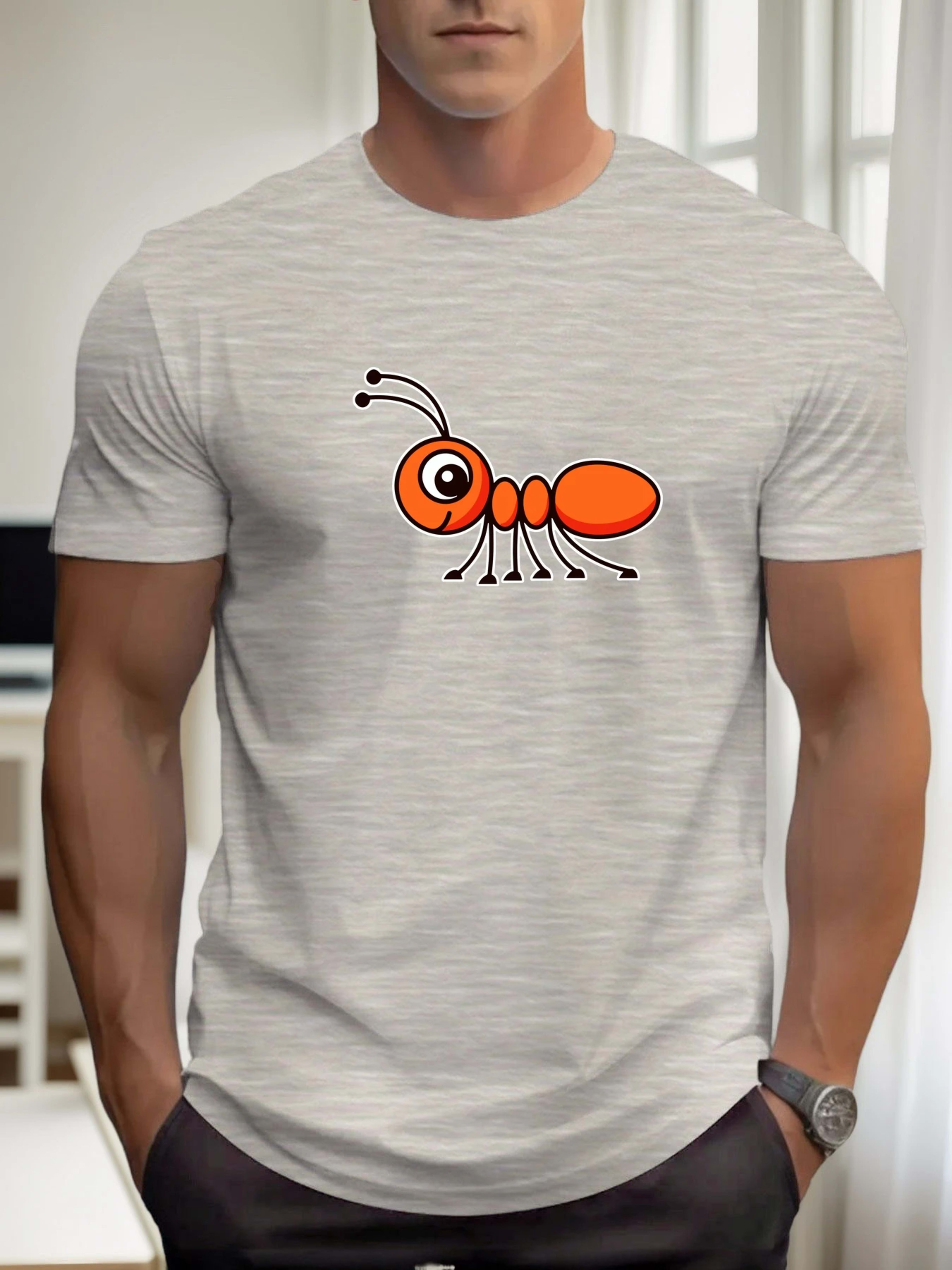 T Shirts For Men Ant 100% Cotton Graphic Printing Summer Round Neck T-Shirt Casual Breathable Street Style Daily Top 7