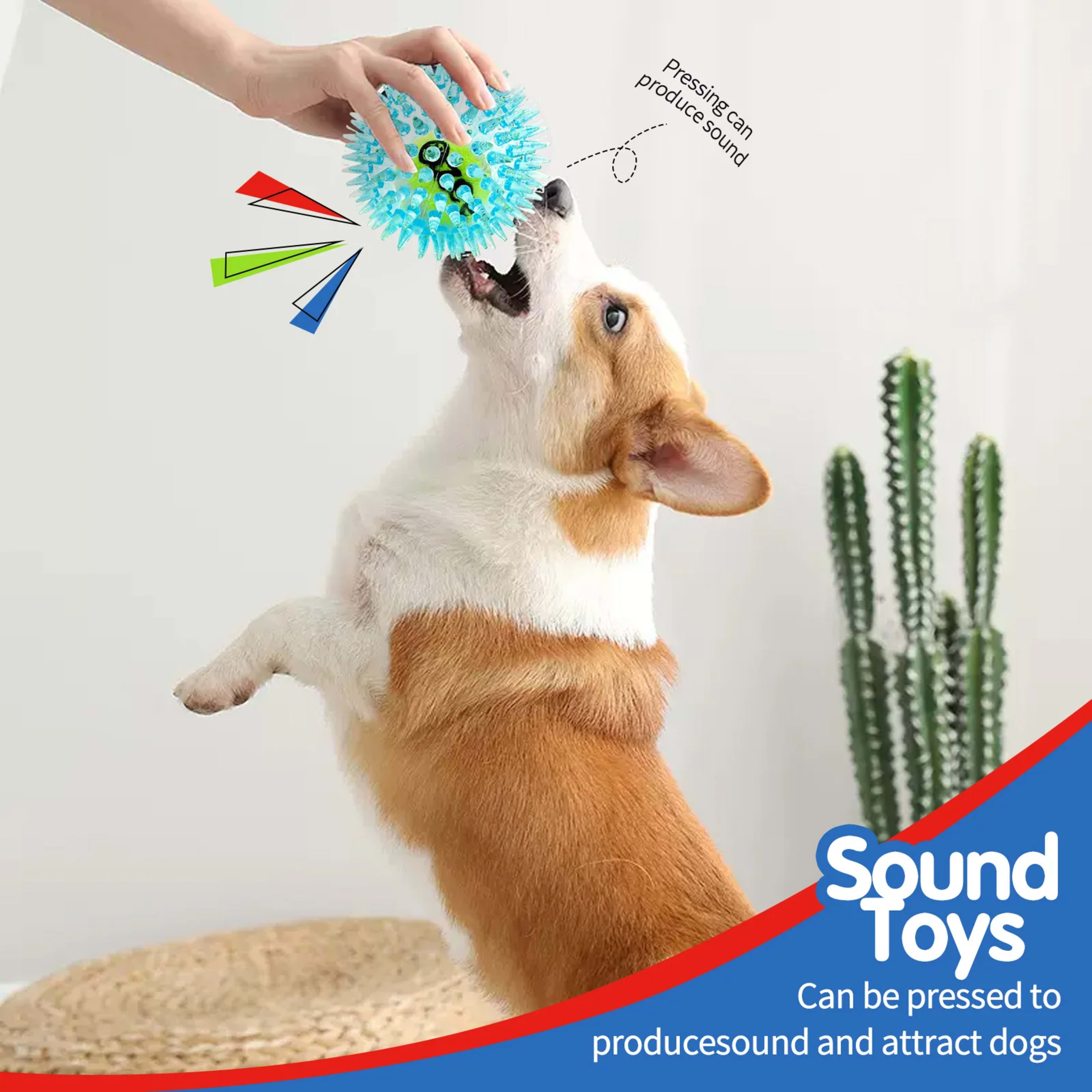 Pet dog toy, rubber tennis ball, prick ball, squeaking, grinding teeth, relieving boredom, accompanying various dogs of  2