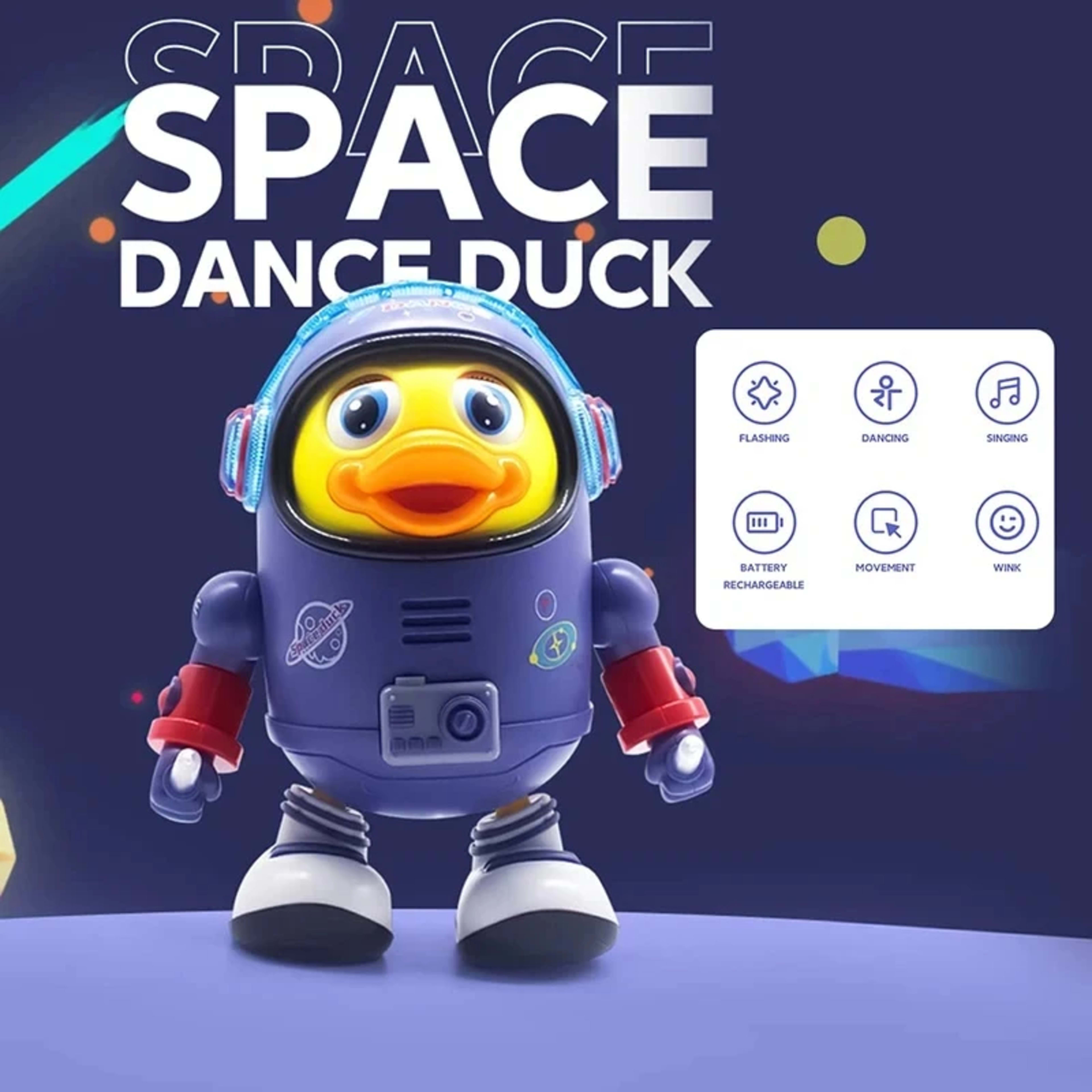 Baby Duck Toy Musical Interactive Toy Space Elements for Infants Babies Kids Gifts Electric with Lights and Sounds Danci 2