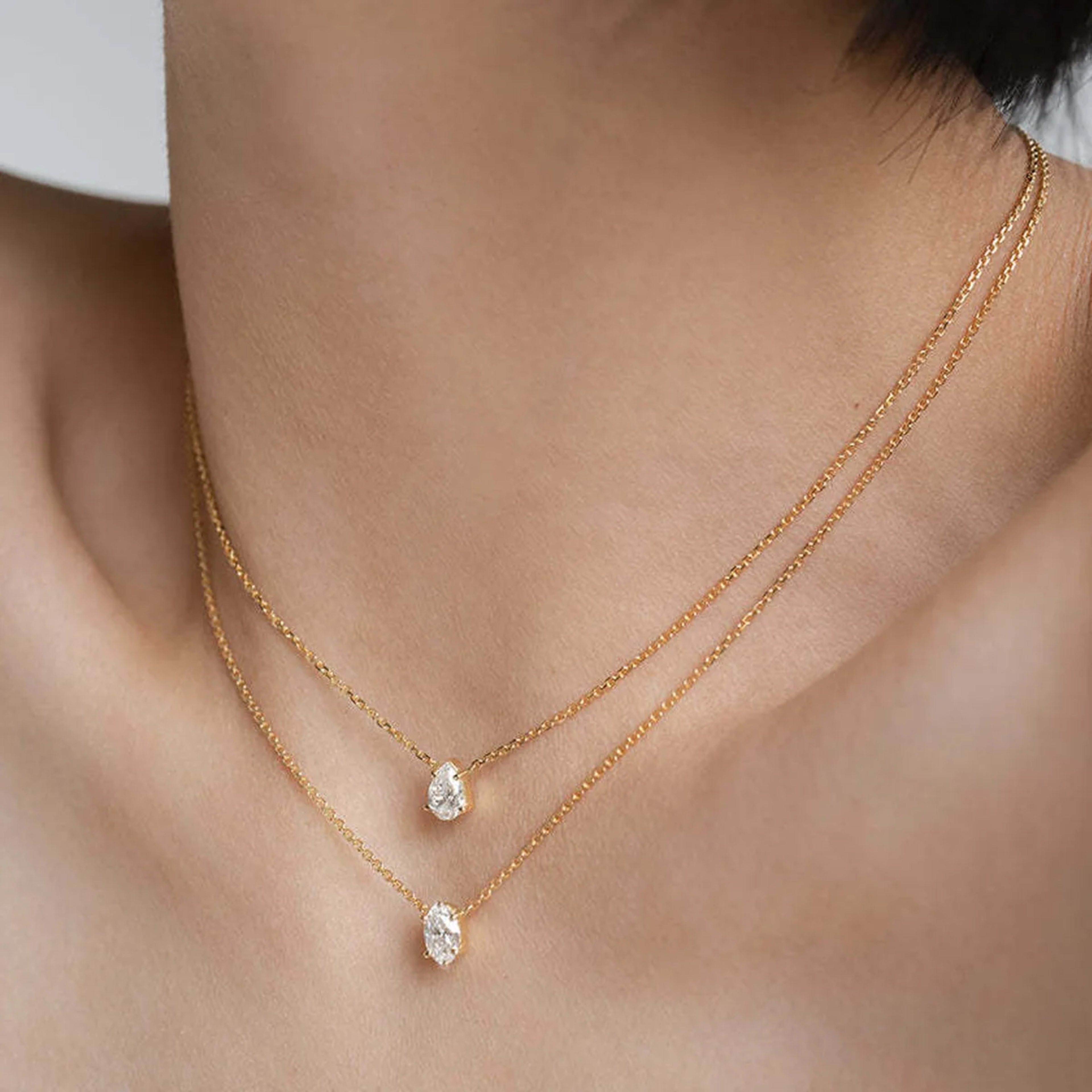 Trendy Zircon Pendant Necklace For Women Multilayer Chain Choker Fashion Female Party Shiny Jewelry Gift 11