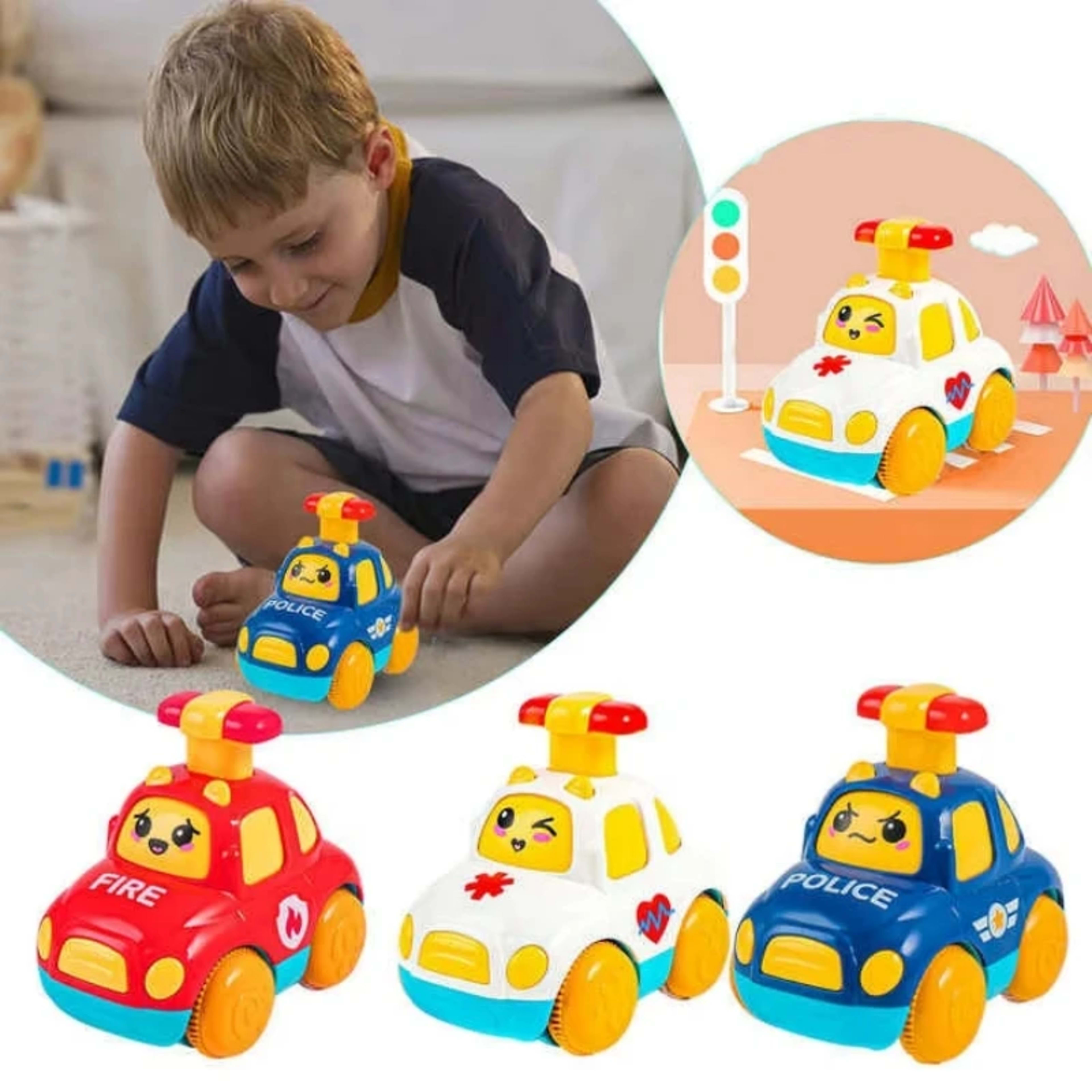 Kids Toys Cars Cartoon Press Inertia Car Toy Fire Engine Ambulance Cars Models Montessori Baby Toys for Boys Girls 1 to  4