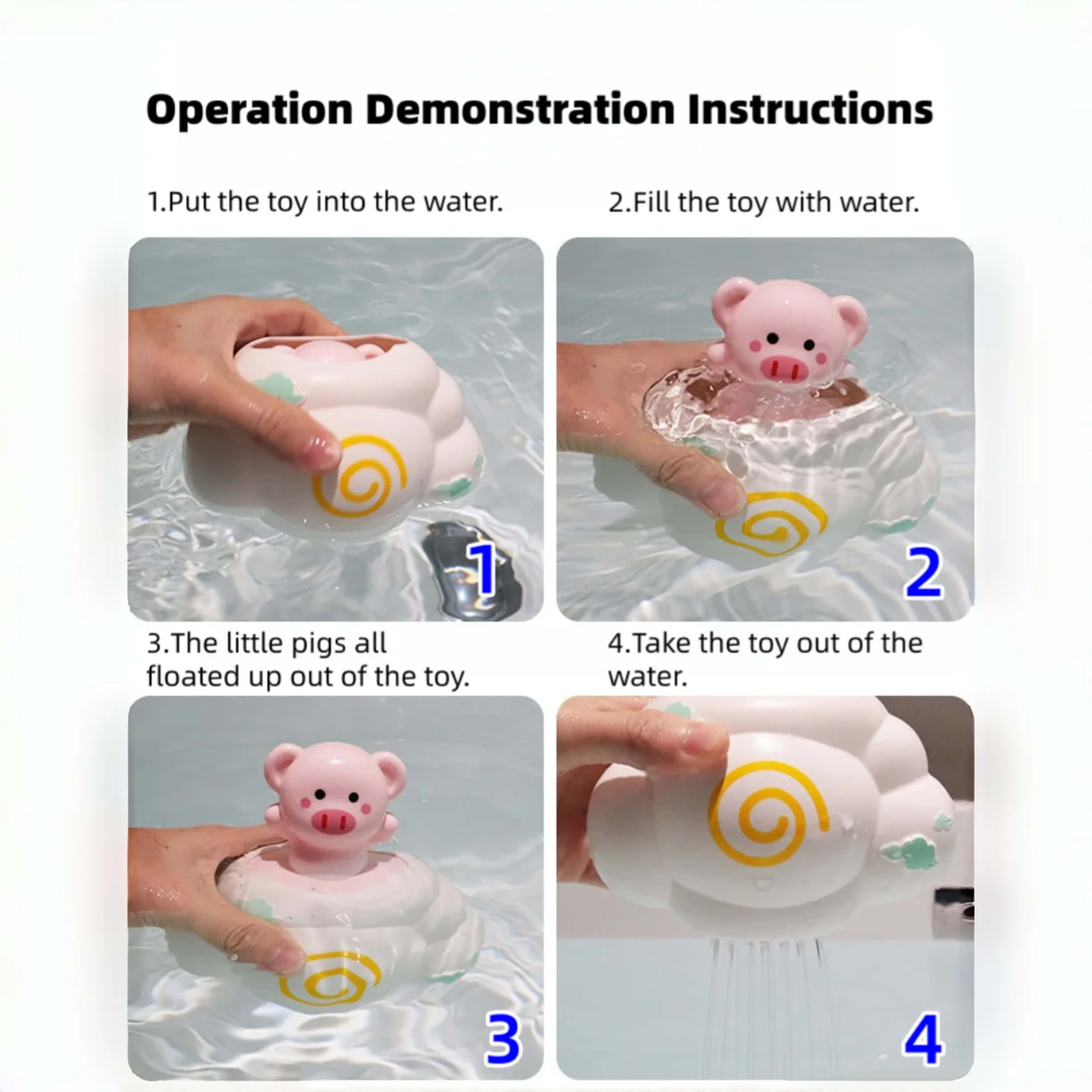 Baby Bath Toy, Bathing Cute Swimming Water Spraying Clouds Shower Bath Toy For Kids Water Playing Toy 2