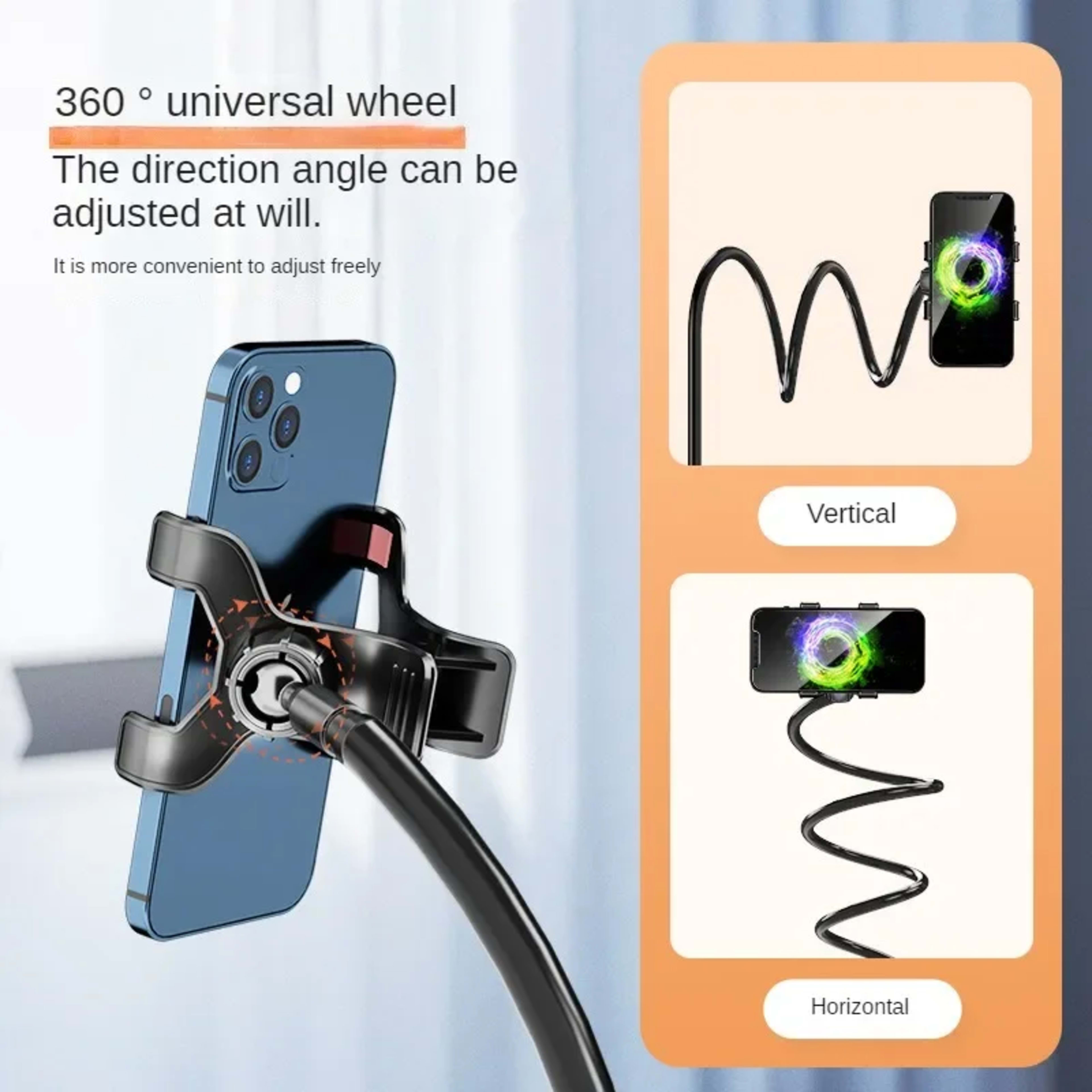 100cm Phone Clip on Stand Holder with Grip Flexible Long Arm Lazy Bracket Mount Clamp for IPhone 15 Pro Accessories Phon 3