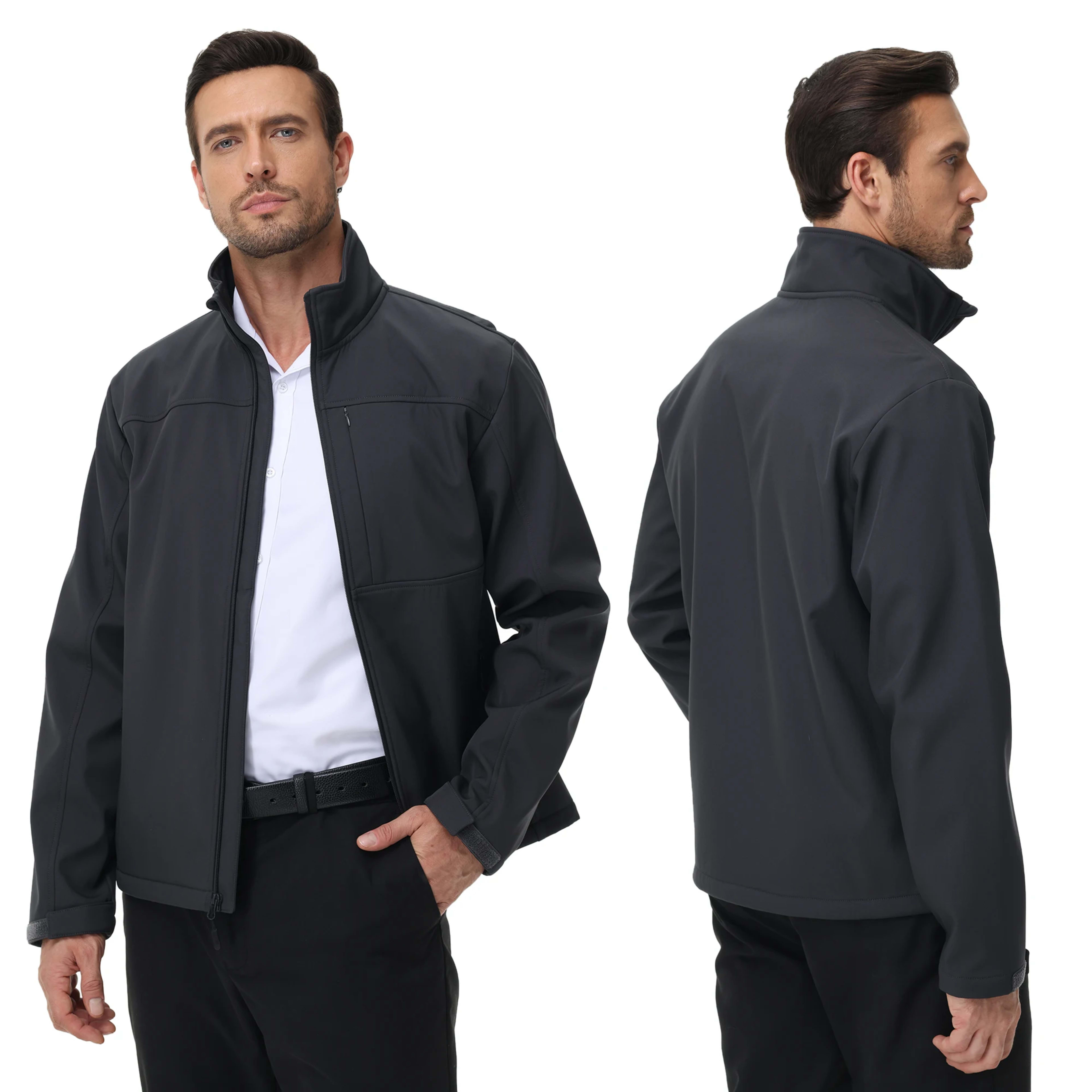 Mens Business Casual Jacket, Windbreaker Waterproof Fashion Coat, Cargo Jacket for Daily Outdoor Travel Autumn Winter 1