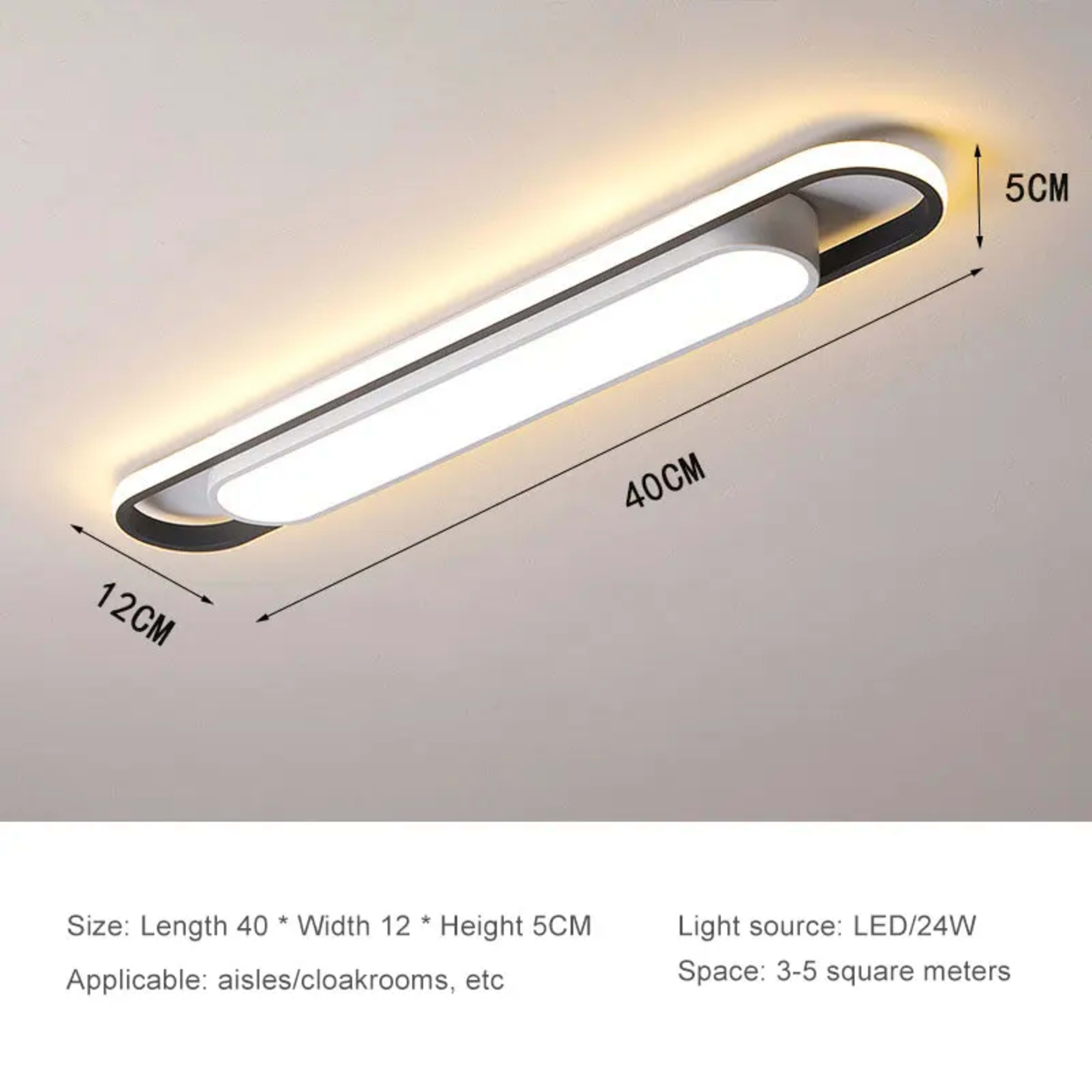 LED Modern Ceiling Light 220V Oval Strip Light Home Decor Corridor Light for Stairwells Balcony Living Room Lighting Fix 5