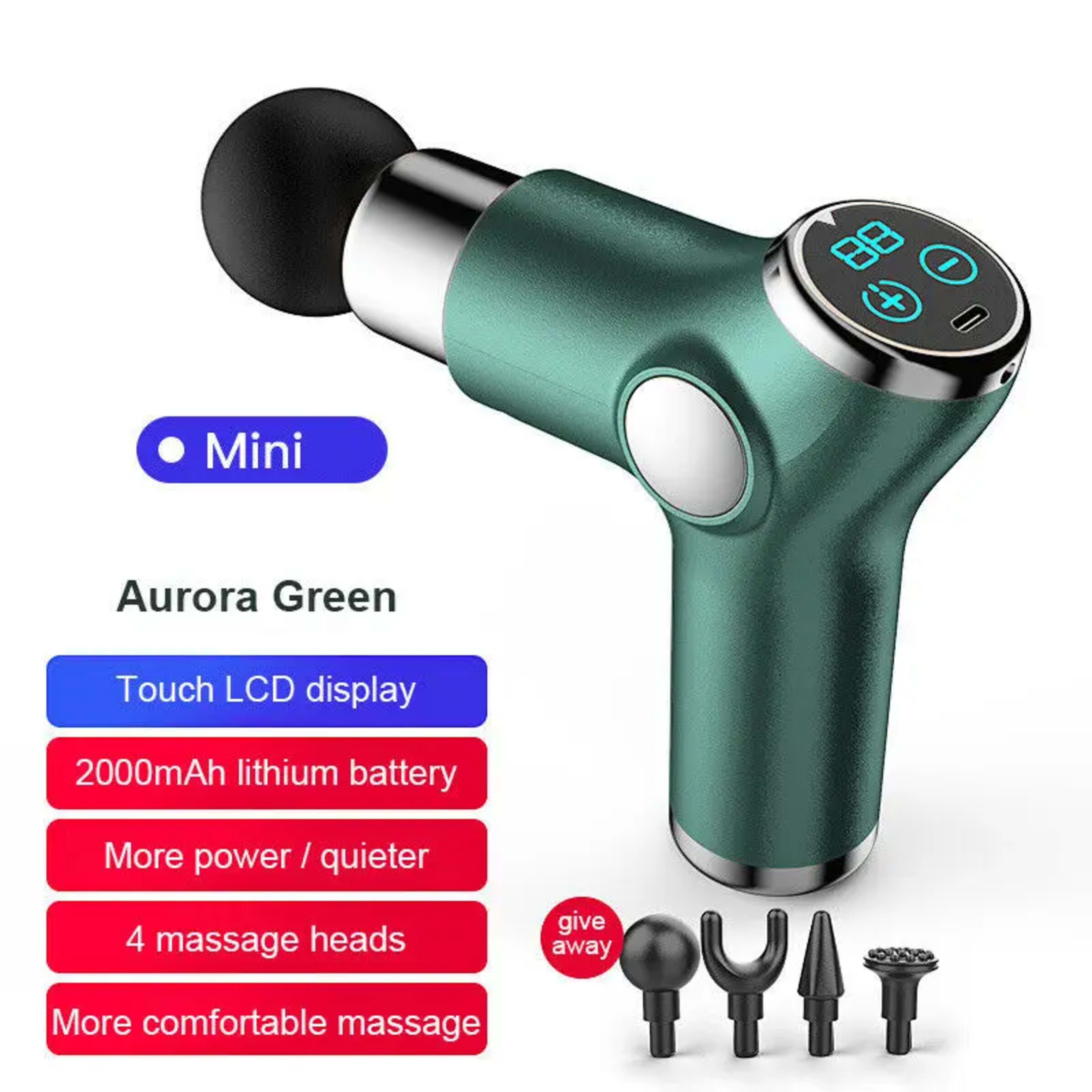 Massage Gun Deep Tissue Percussion Muscle Massager Fascial Gun For Pain Relief Body Neck Vibrator Fitness перкуссионный  14