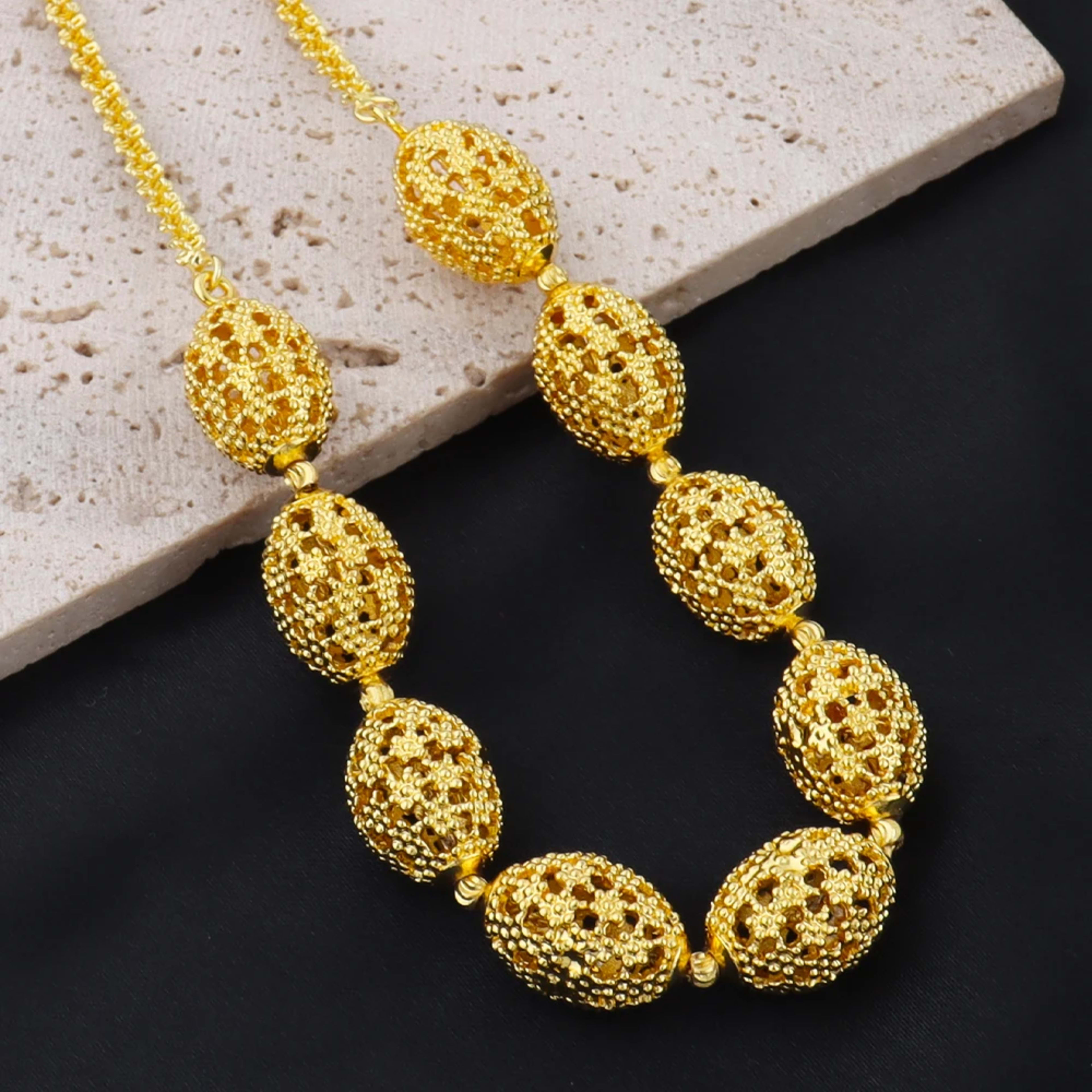 women  jewelry set indian arabic african ethiopian golden color jewelry set Hollow Out Oval Necklace Earrings Ring free  5