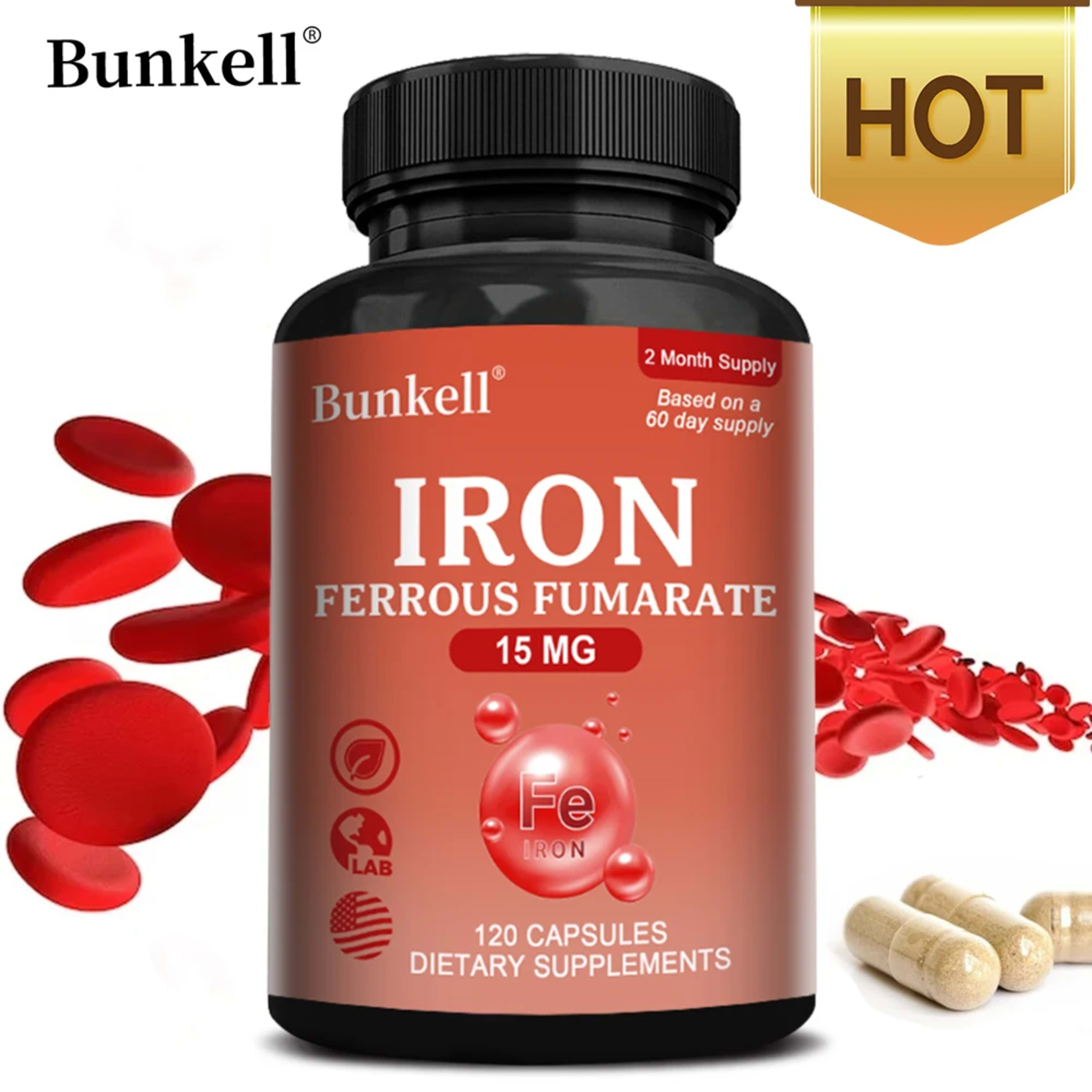 Iron Supplement - Boost Energy, Improve Concentration, Enhance Immune Function, Reduce Fatigue, Help Hemoglobin Balance, 1
