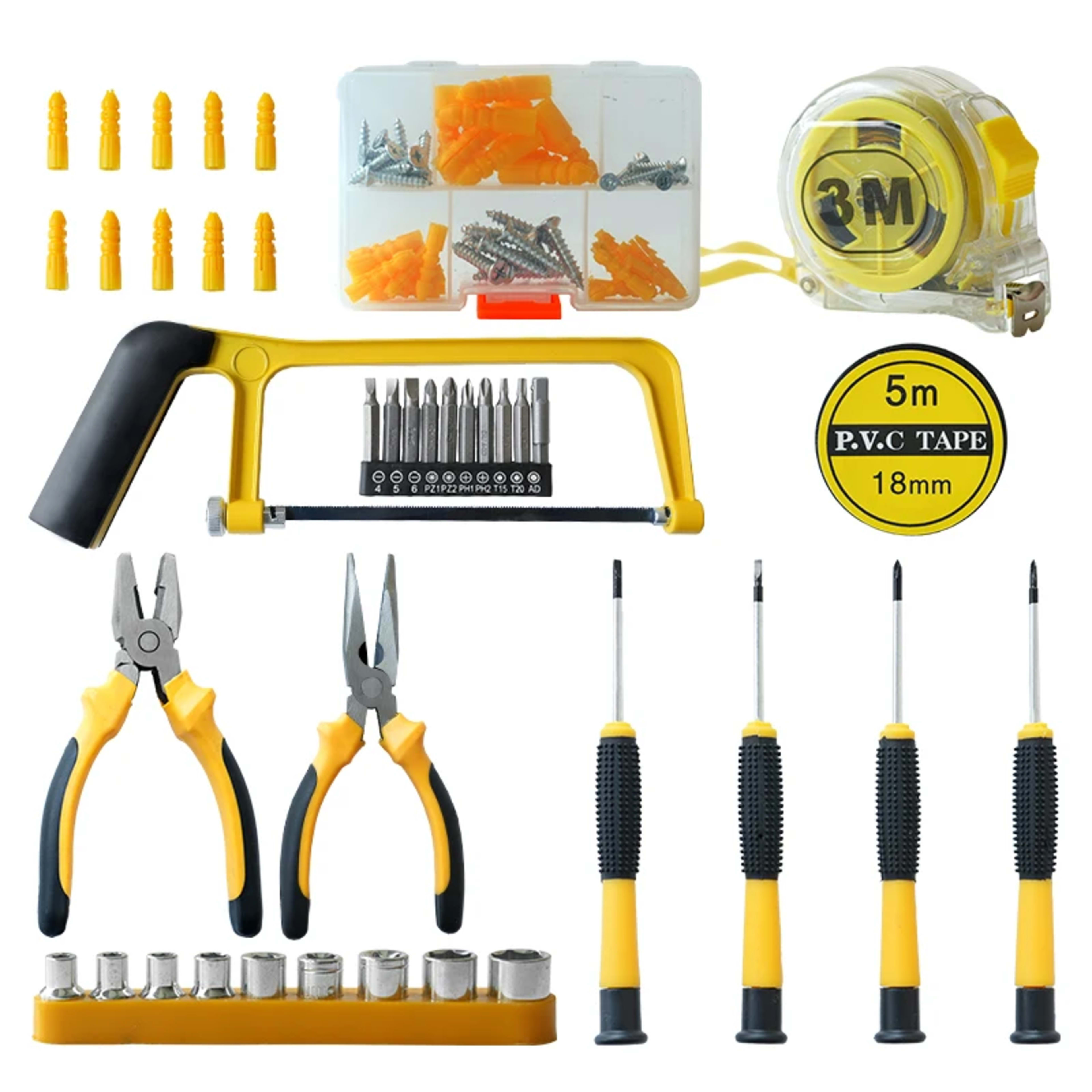 Home Improvement DIY Multi-functional Portable Multi-tool Drill Machine Set Hand Tools Box Set 6