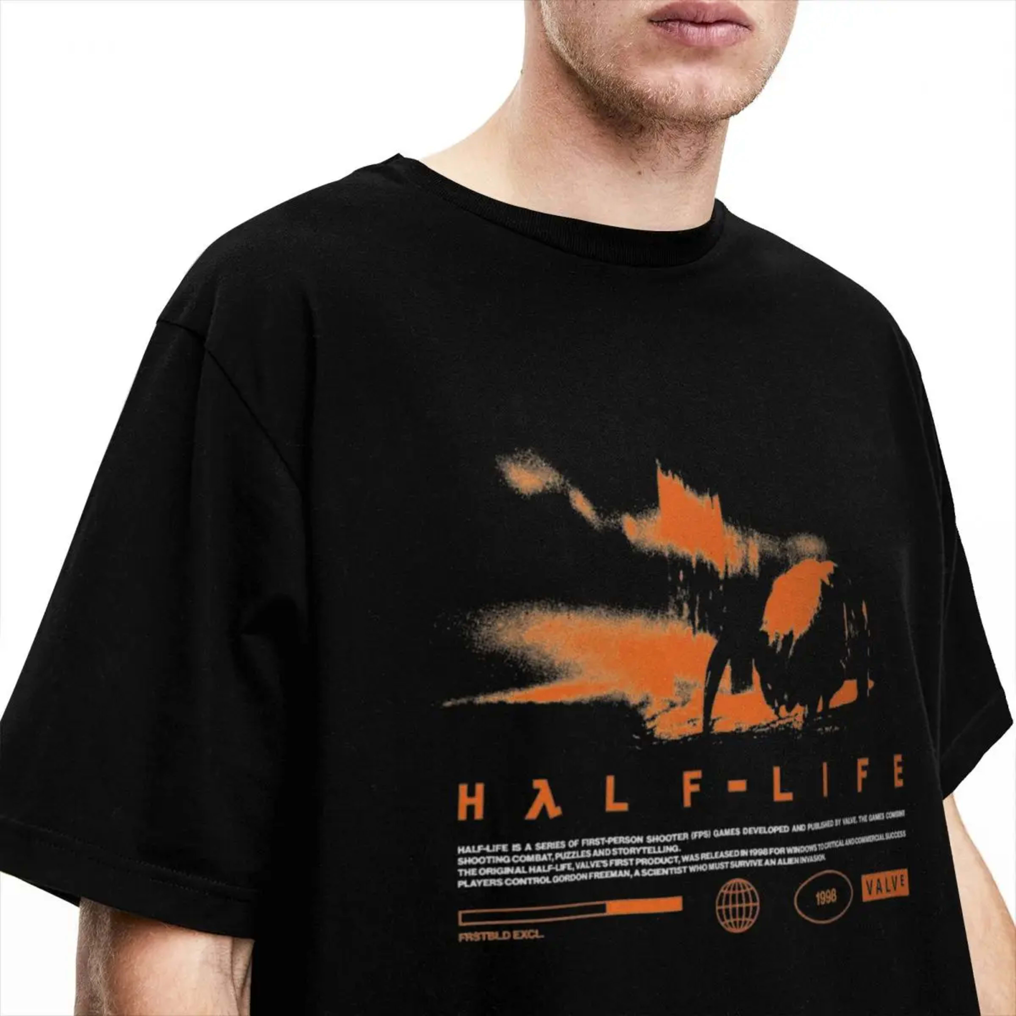 Men T Shirt Videogames HALFS LIFES V3 T-Shirts Trendy Cool Summer Tees Funny Print Pure Cotton Tops Plus Size 5XL 3