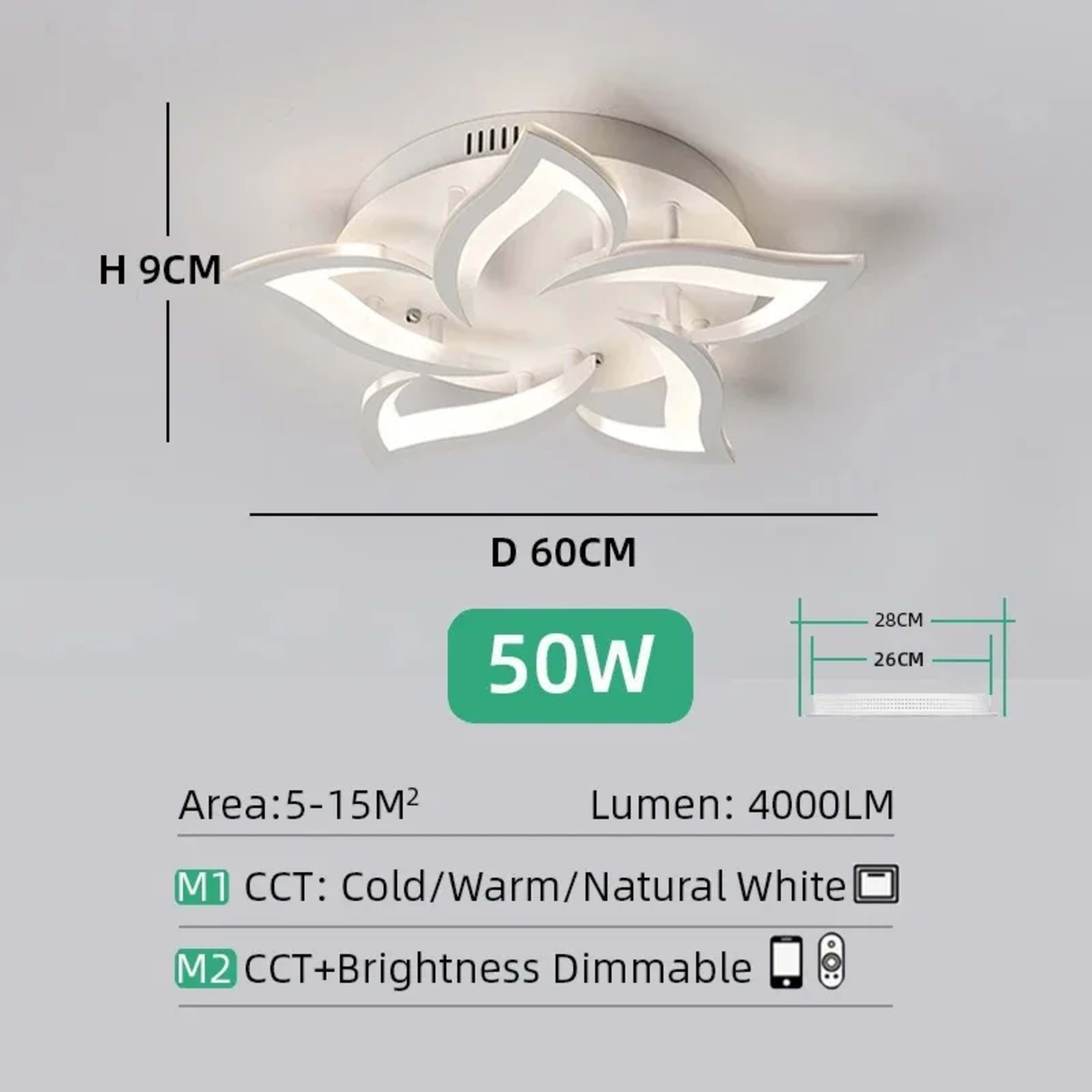 Modern LED Ceiling Light fixture Flower Design chandelier Dimmable Home Lighting Kitchen Living room Bedroom Ceiling Lam 7