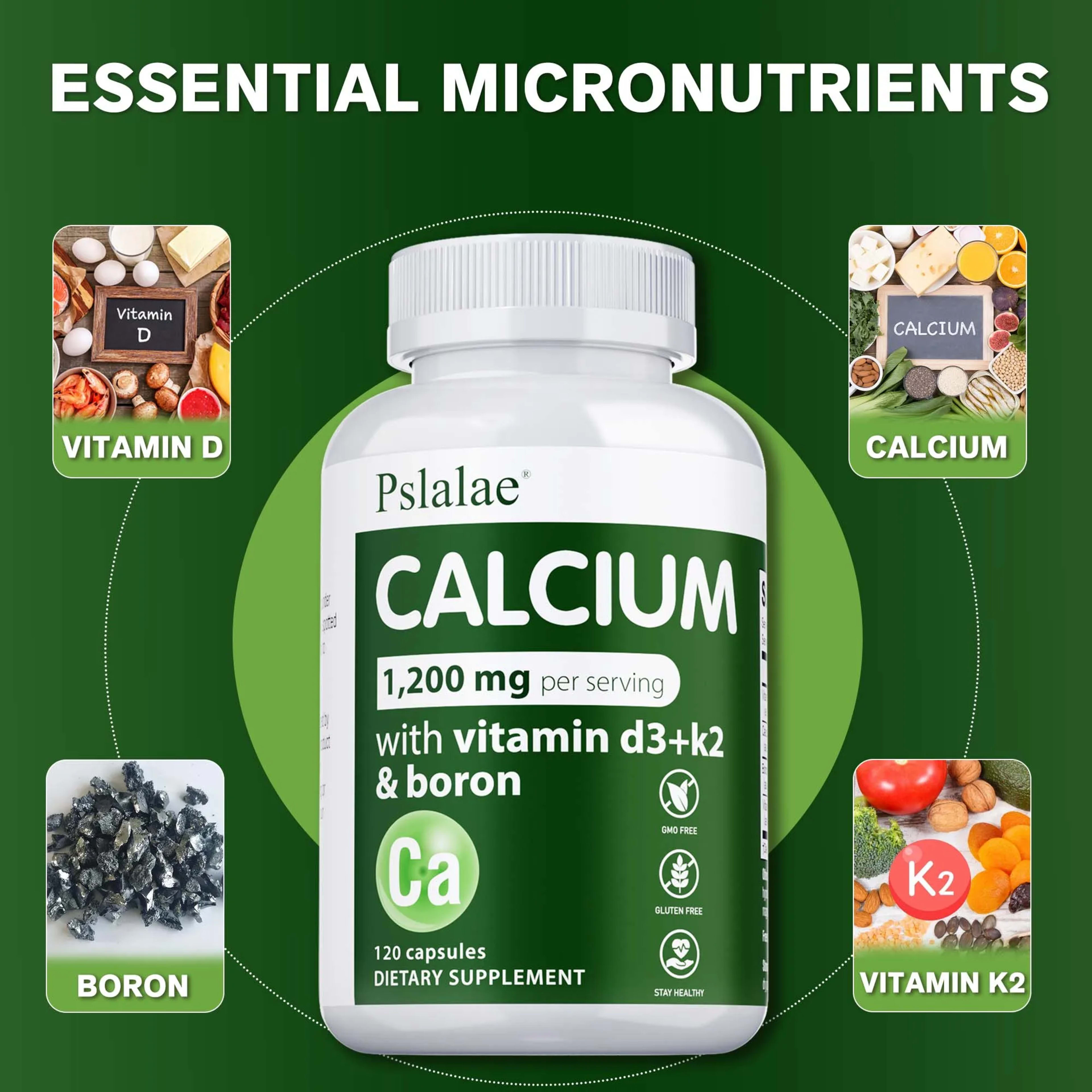 Calcium Supplement - Promotes Calcium Absorption, Boosts Energy, Strong Bones, Supports Heart & Muscle Health, Non-GMO 3