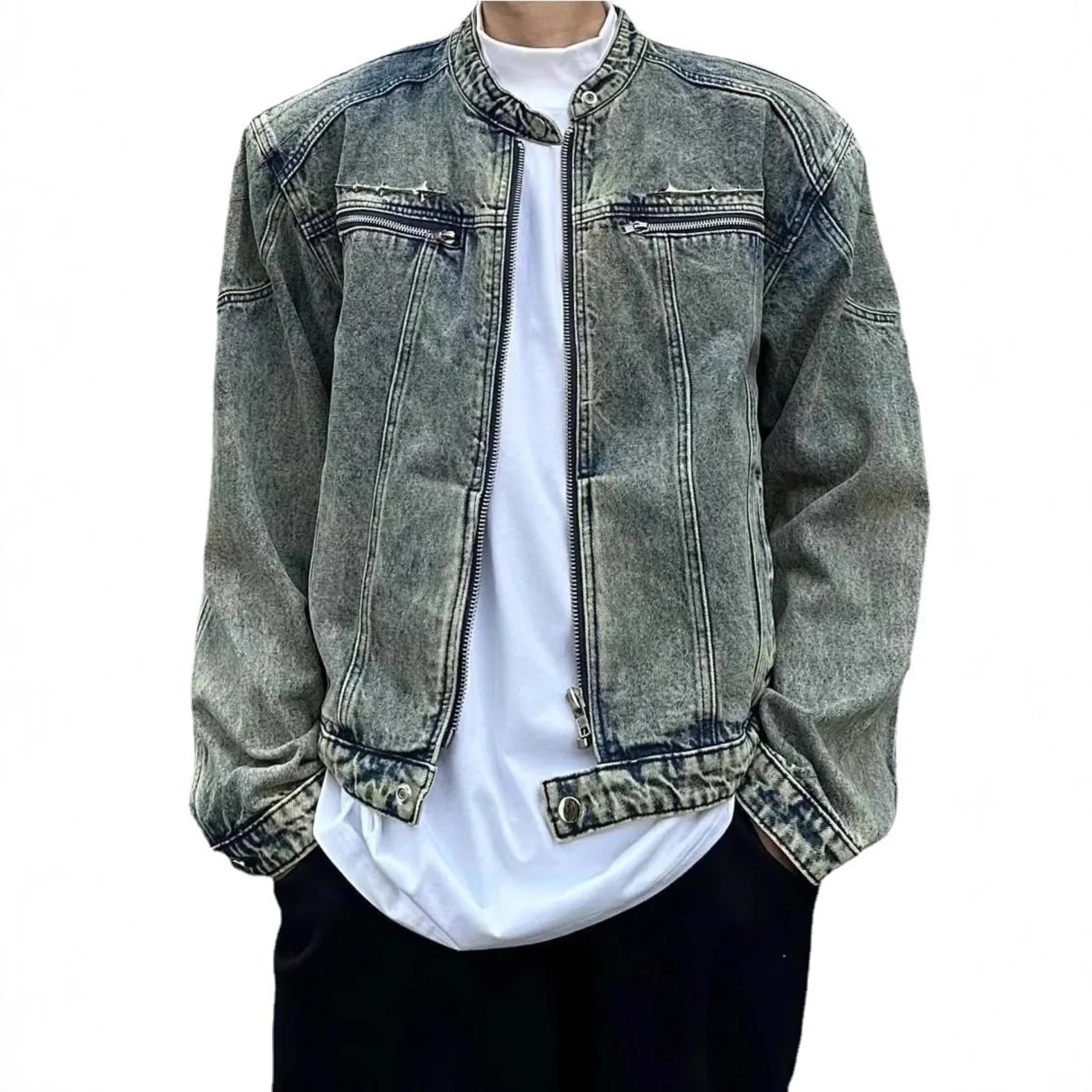 Mens Jacket Man Coat Jeans Collegiate University Academic Campus Education School Student Youth Learning Knowledge Wisdo 6
