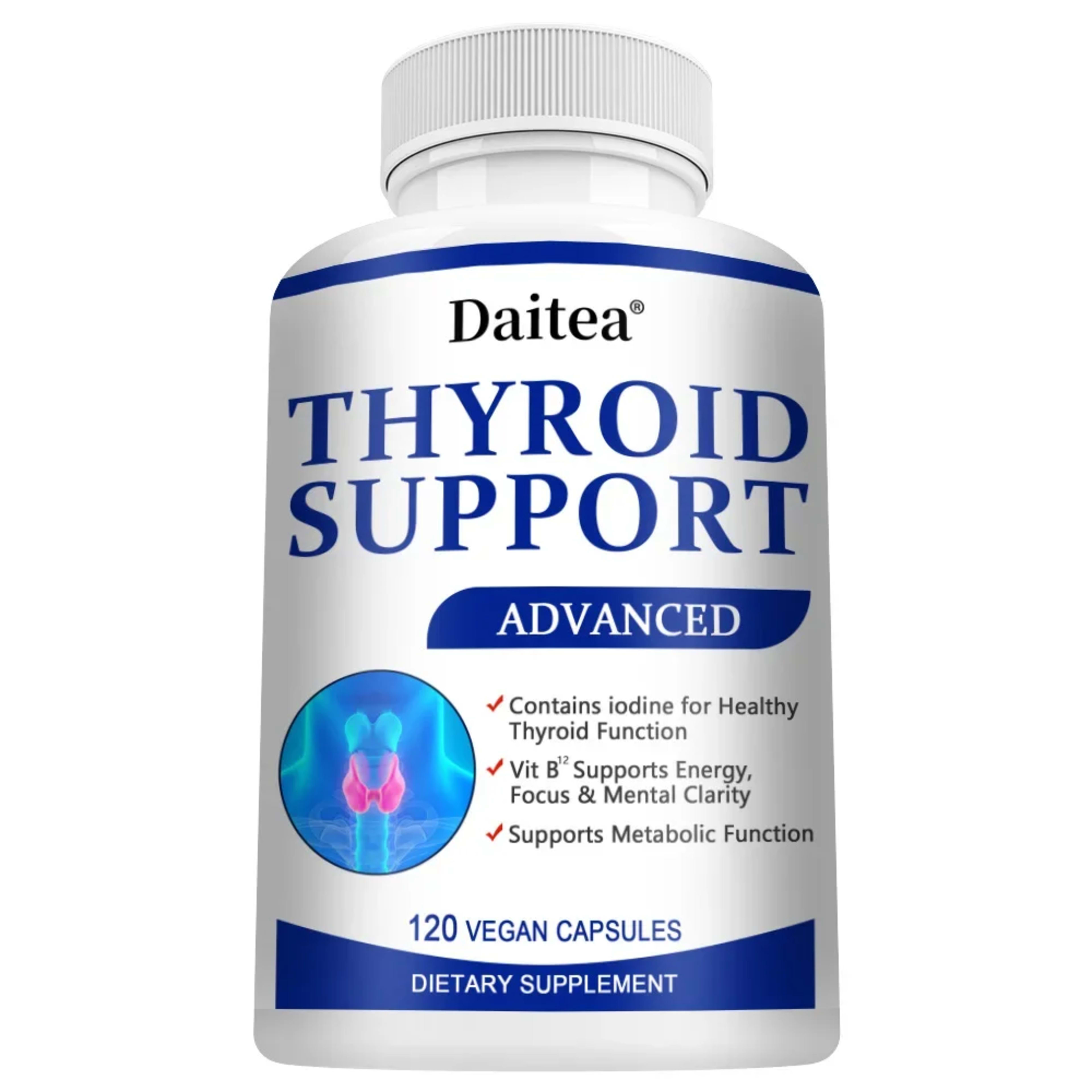 Thyroid Supplement with L-tyrosine, Iodine, Zinc & Selenium - Promotes Memory, Cognitive, Thyroid Health and Metabolism, 8