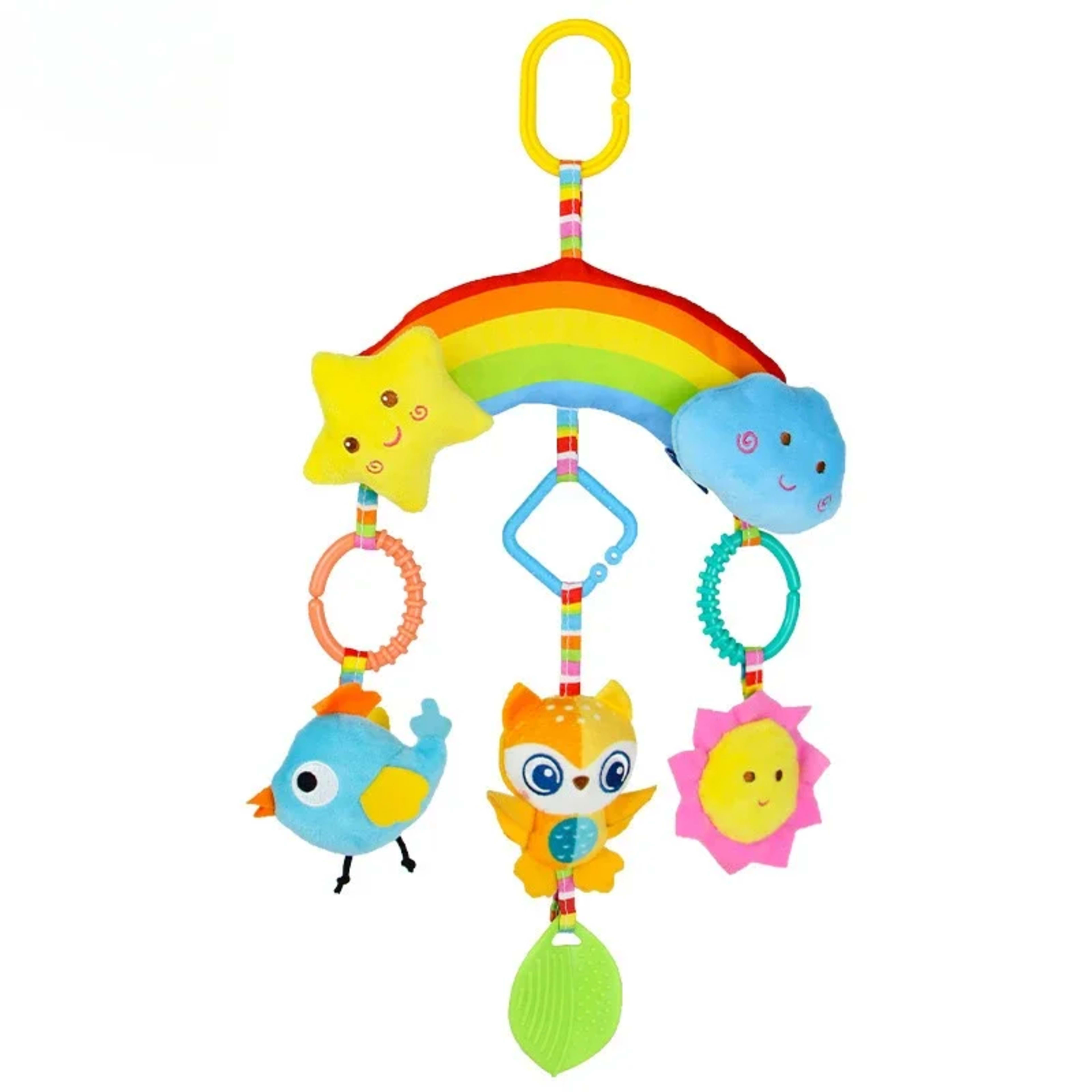 Baby Toys for 0 3 6 12 Months Rainbow Activity Plush Animal Stroller Hanging Toy for Baby Car Seat Crib Travel Sensory B 9