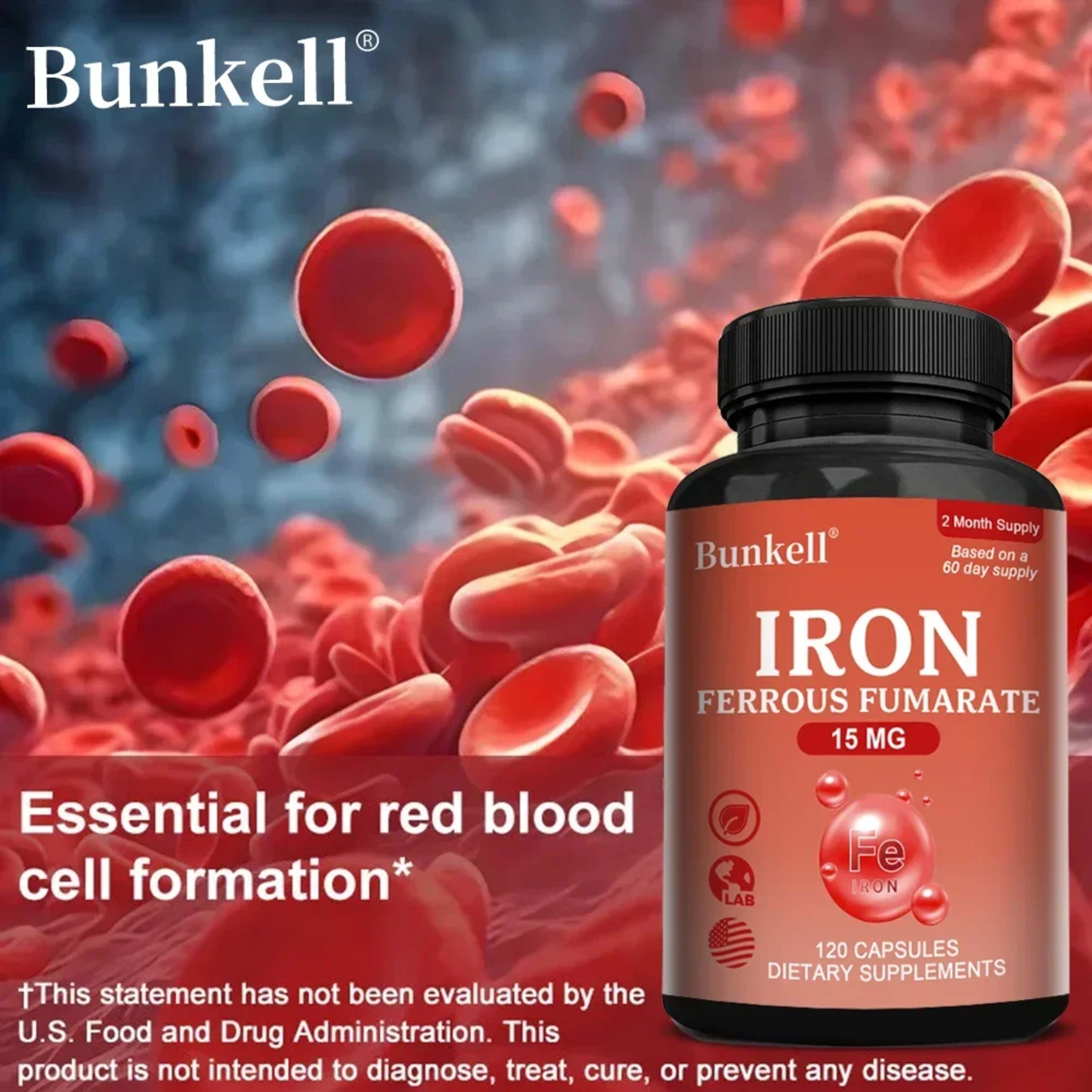Iron Supplement - Boost Energy, Improve Concentration, Enhance Immune Function, Reduce Fatigue, Help Hemoglobin Balance, 4
