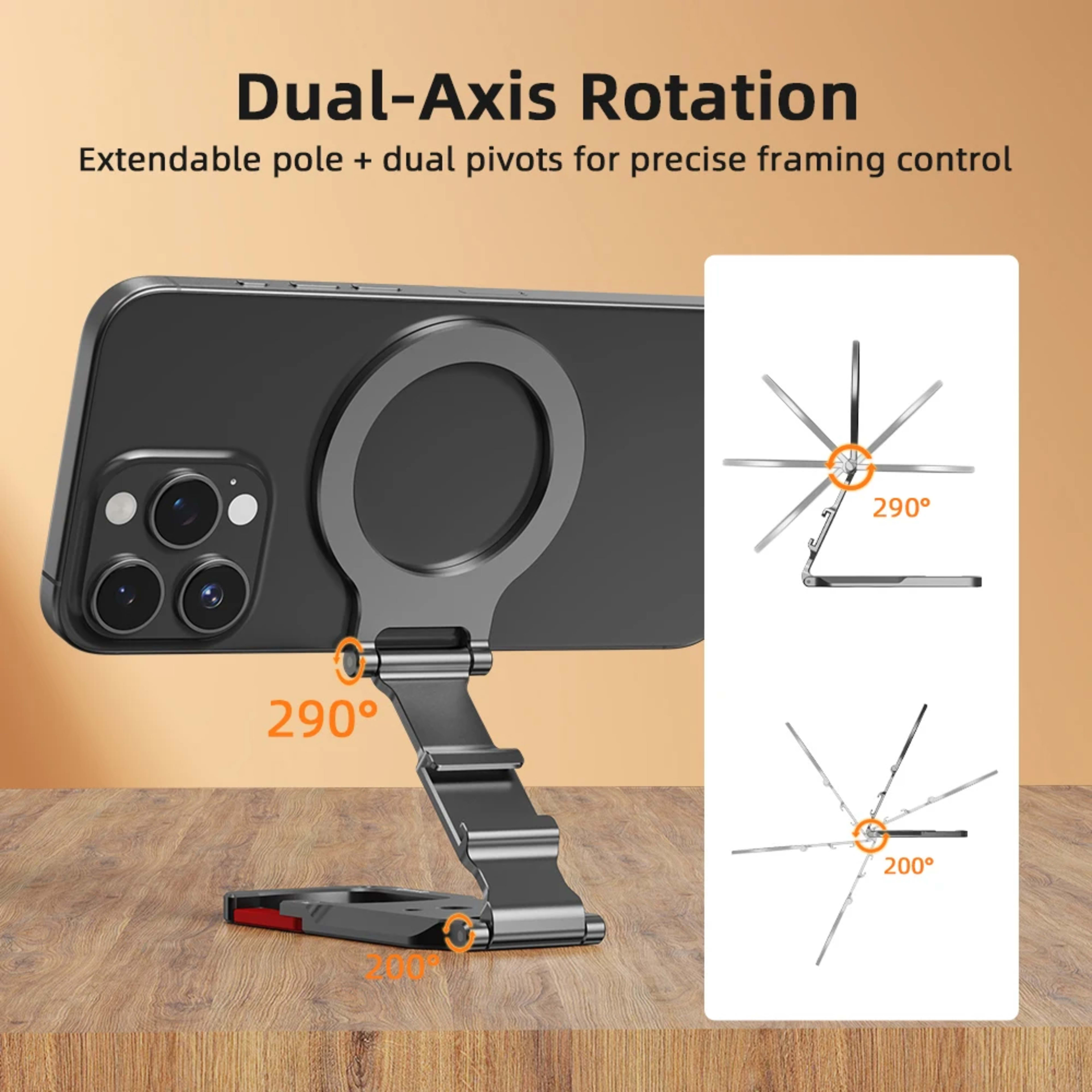 Flymile Magnetic Phone Holder Carabiner Mount for iphone 17 16 15 14 Accessories Handle Tripod Adapter Compatible with M 2