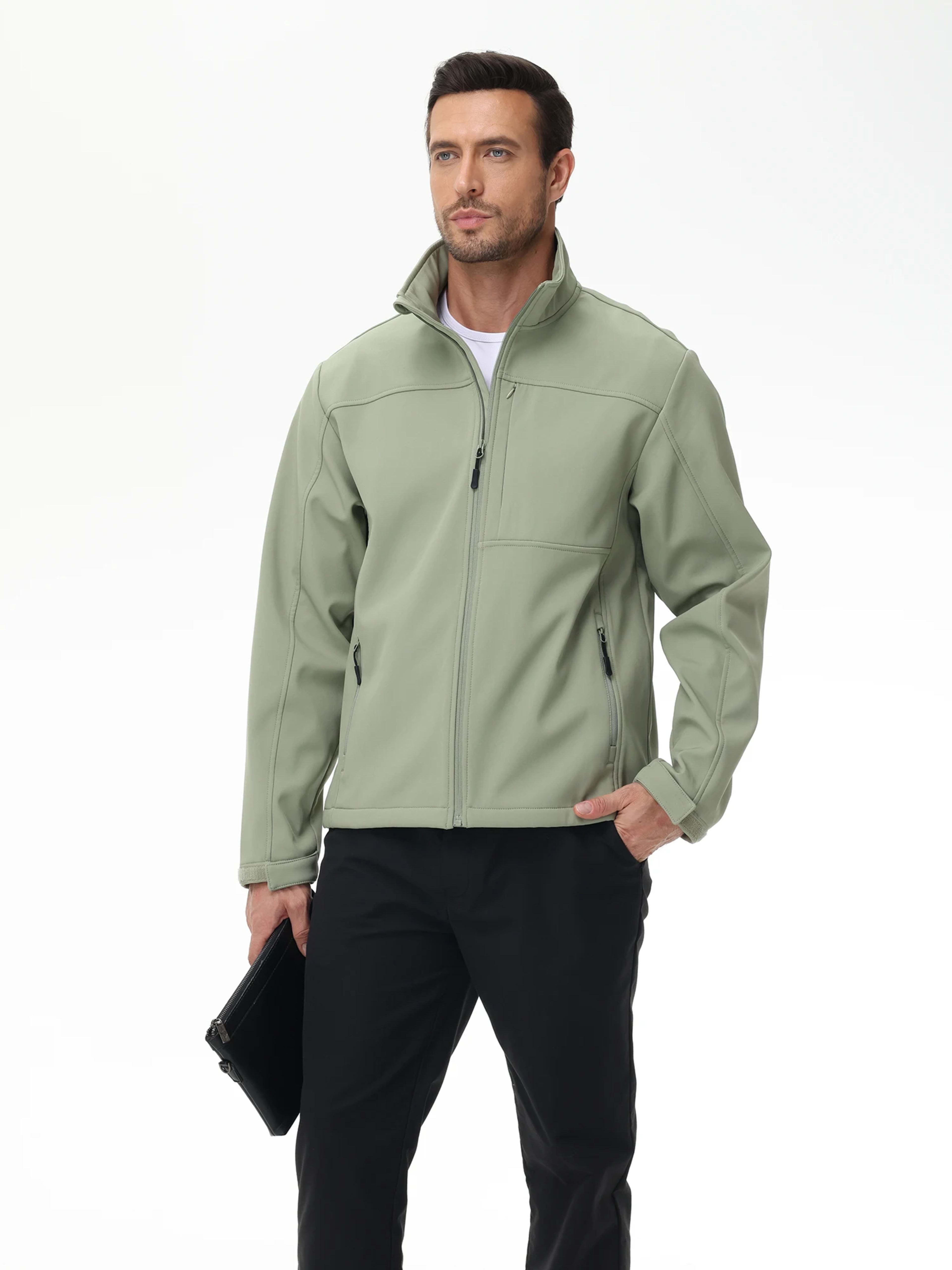 Mens Business Casual Jacket, Windbreaker Waterproof Fashion Coat, Cargo Jacket for Daily Outdoor Travel Autumn Winter 3